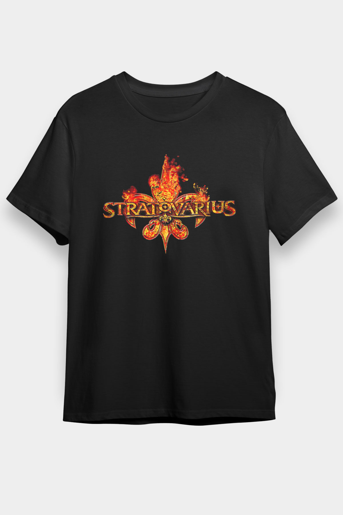 Stratovarius Baskılı Unisex Siyah Tişört - Tshirt