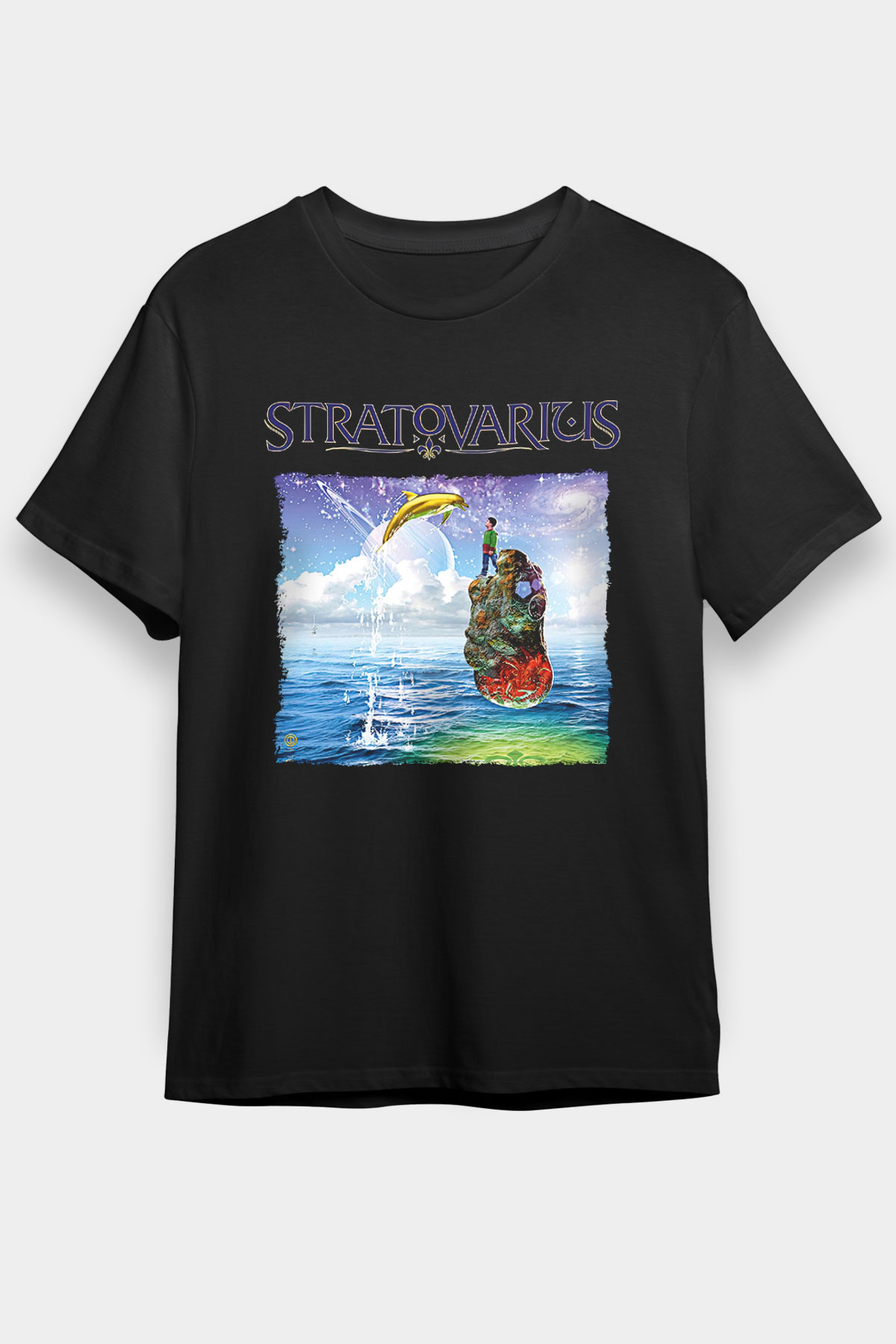 Stratovarius Baskılı Unisex Siyah Tişört - Tshirt