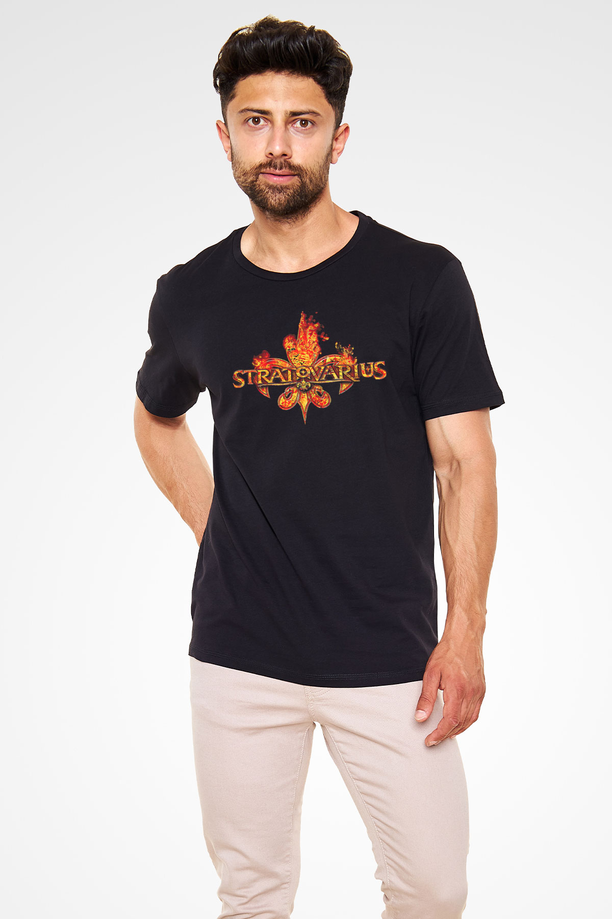 Stratovarius Baskılı Unisex Siyah Tişört - Tshirt
