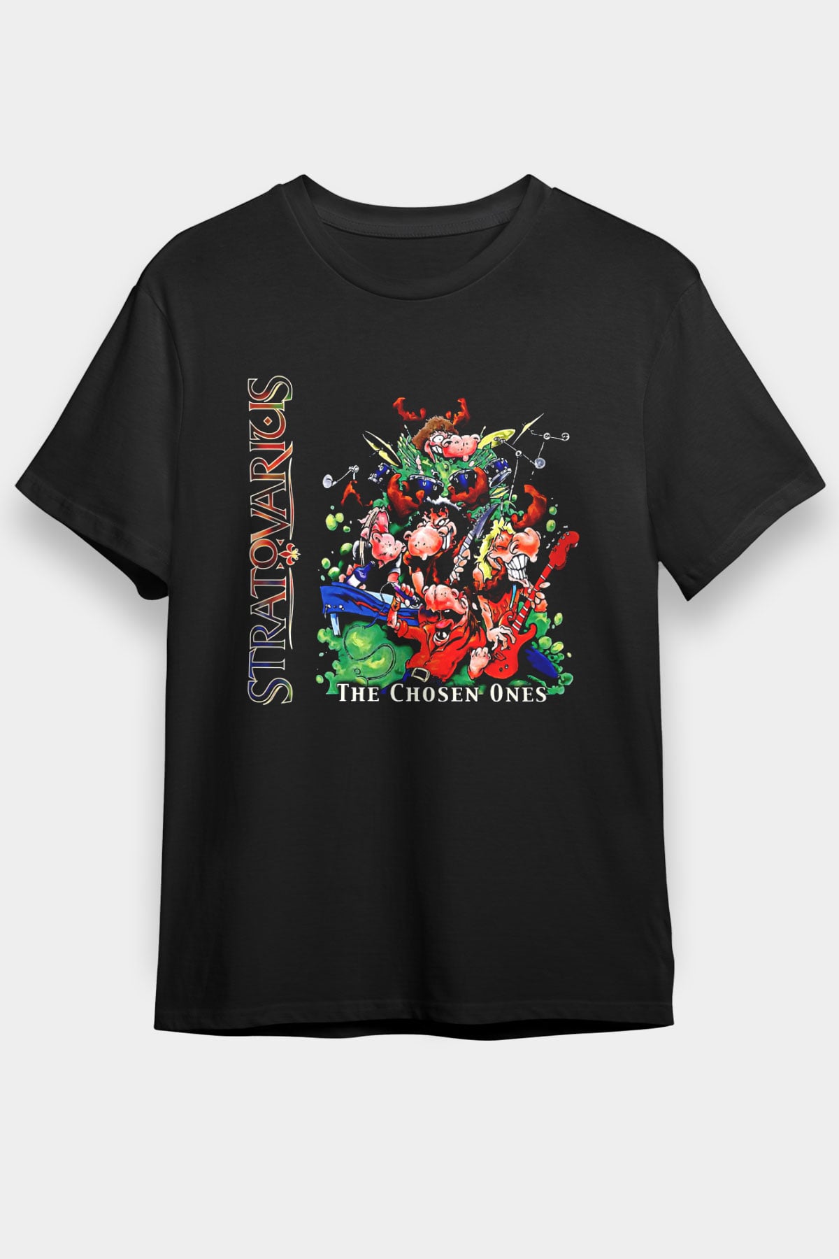 Stratovarius Baskılı Unisex Siyah Tişört - Tshirt