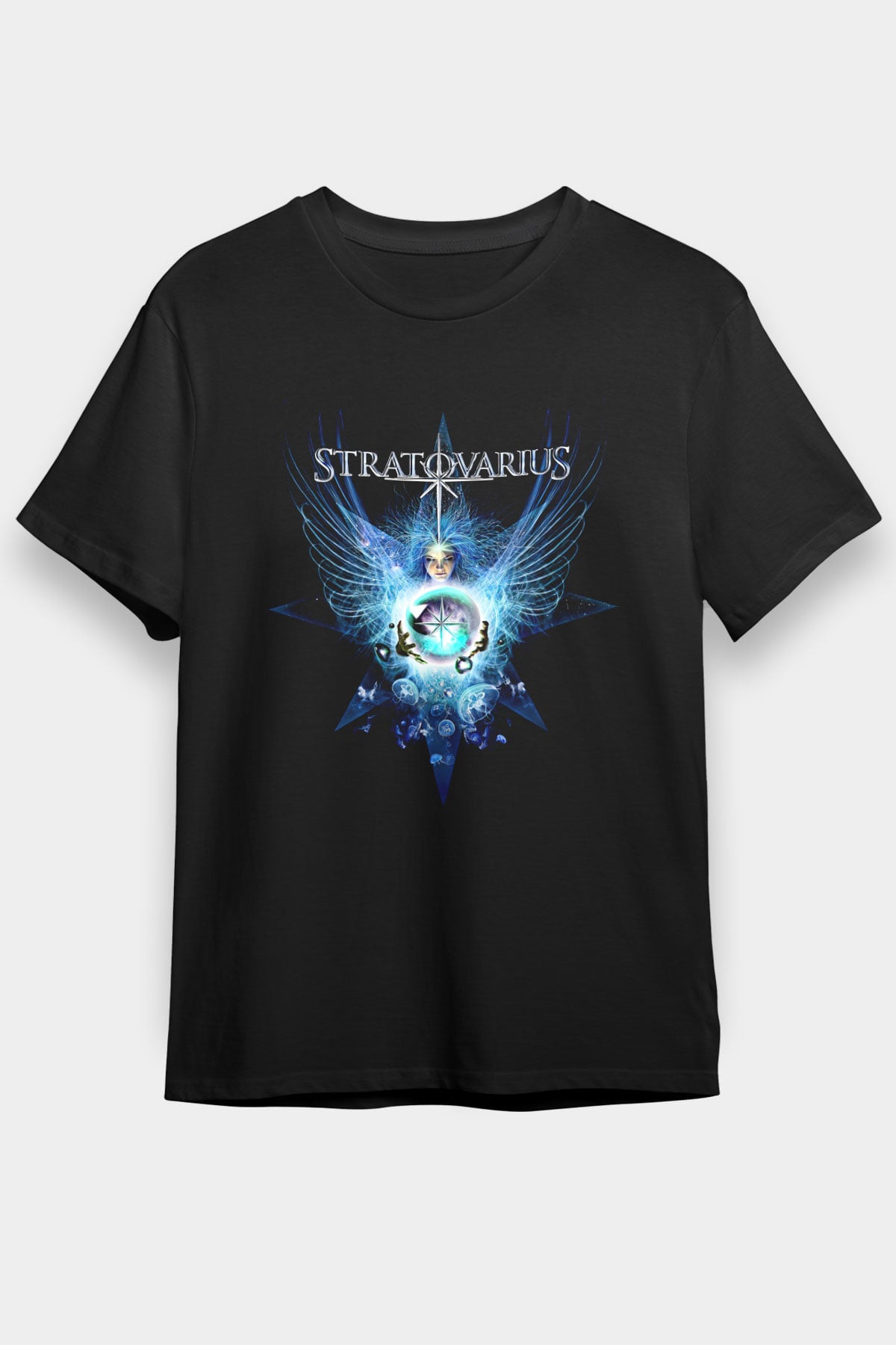 Stratovarius Baskılı Unisex Siyah Tişört - Tshirt