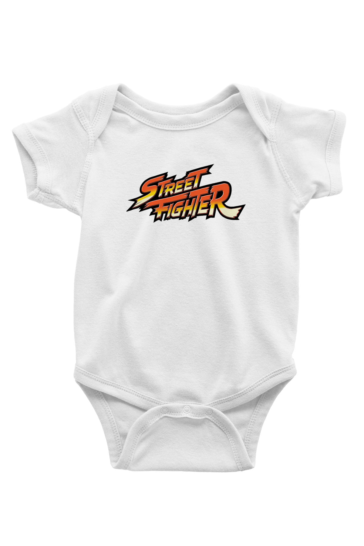 Street Fighter Baskılı Beyaz Unisex Bebek Body - Zıbın