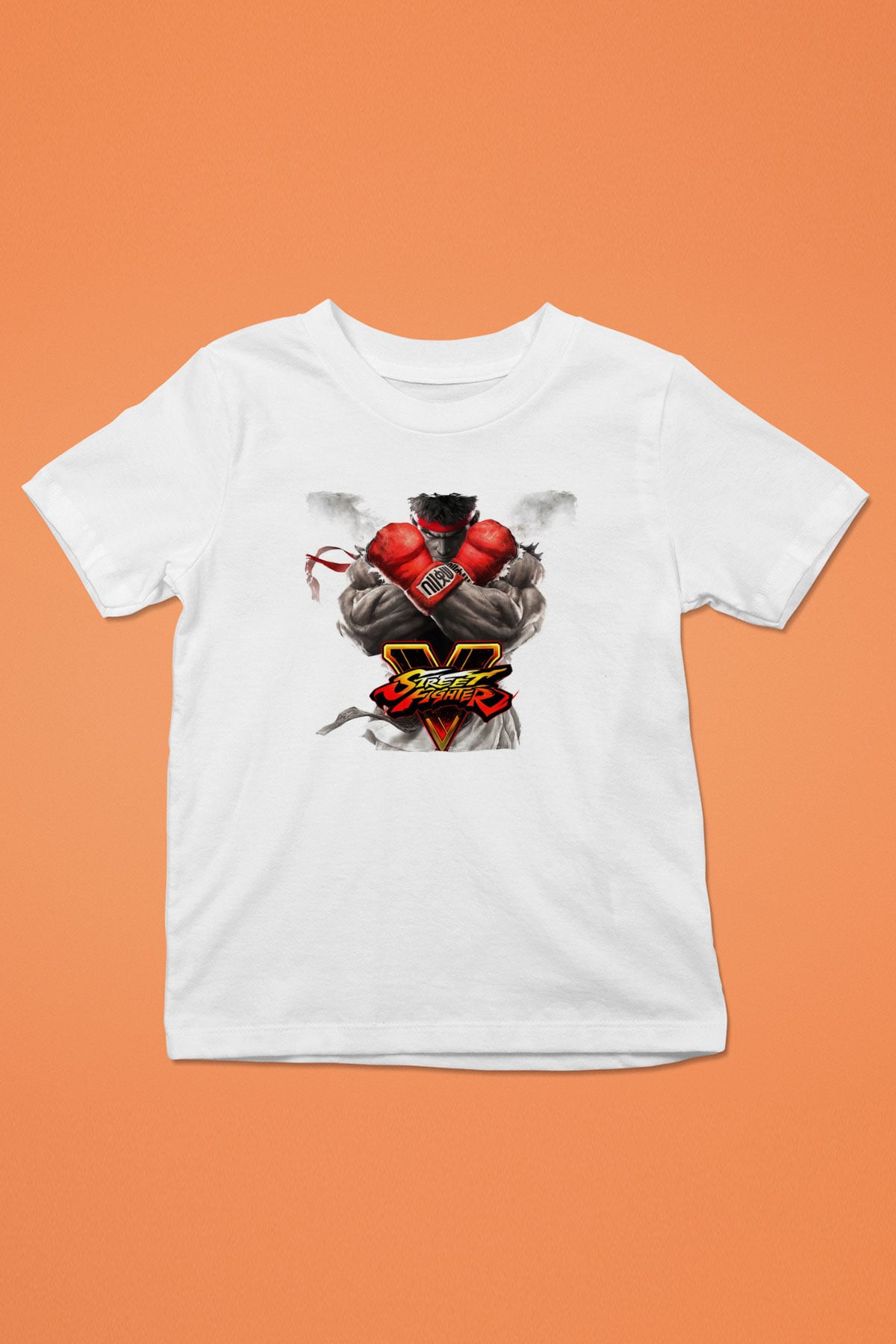 Street Fighter Beyaz Unisex Çocuk Tişört