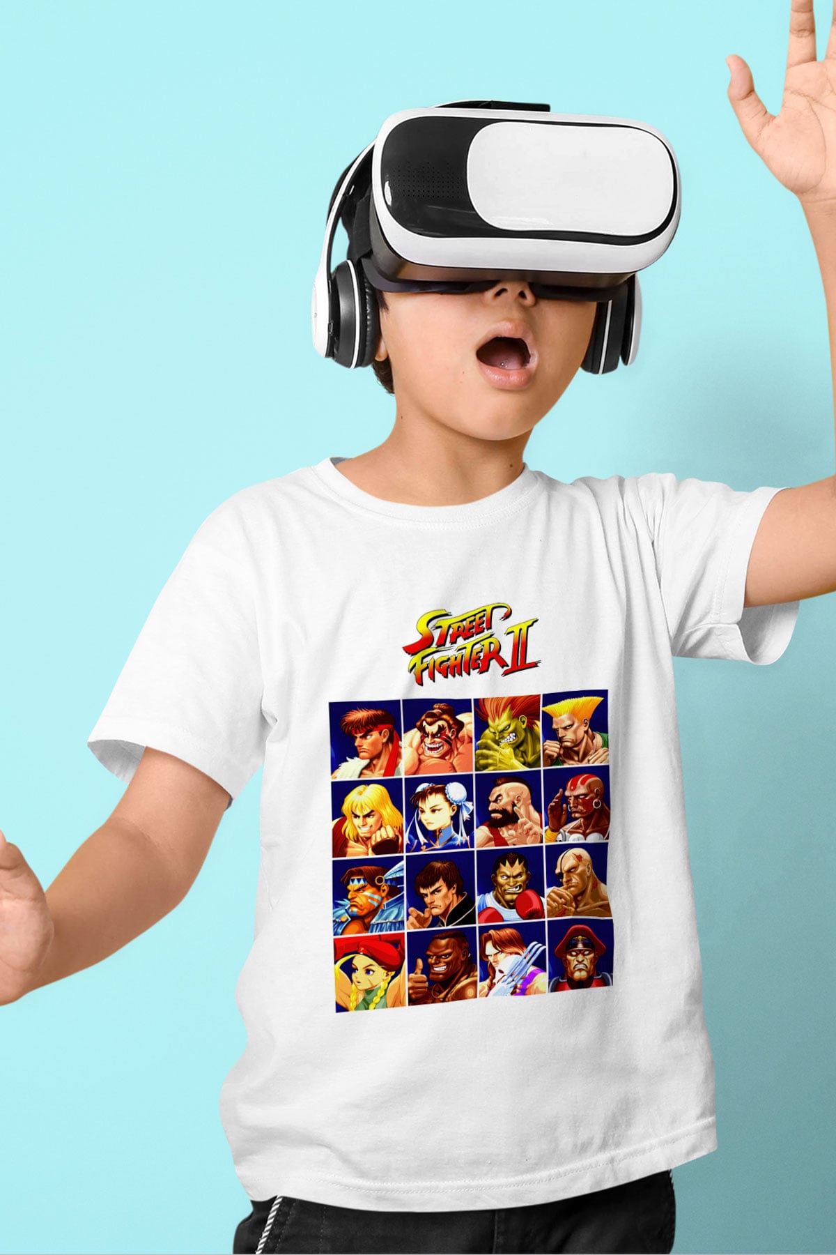 Street Fighter Beyaz Unisex  Çocuk Tişört