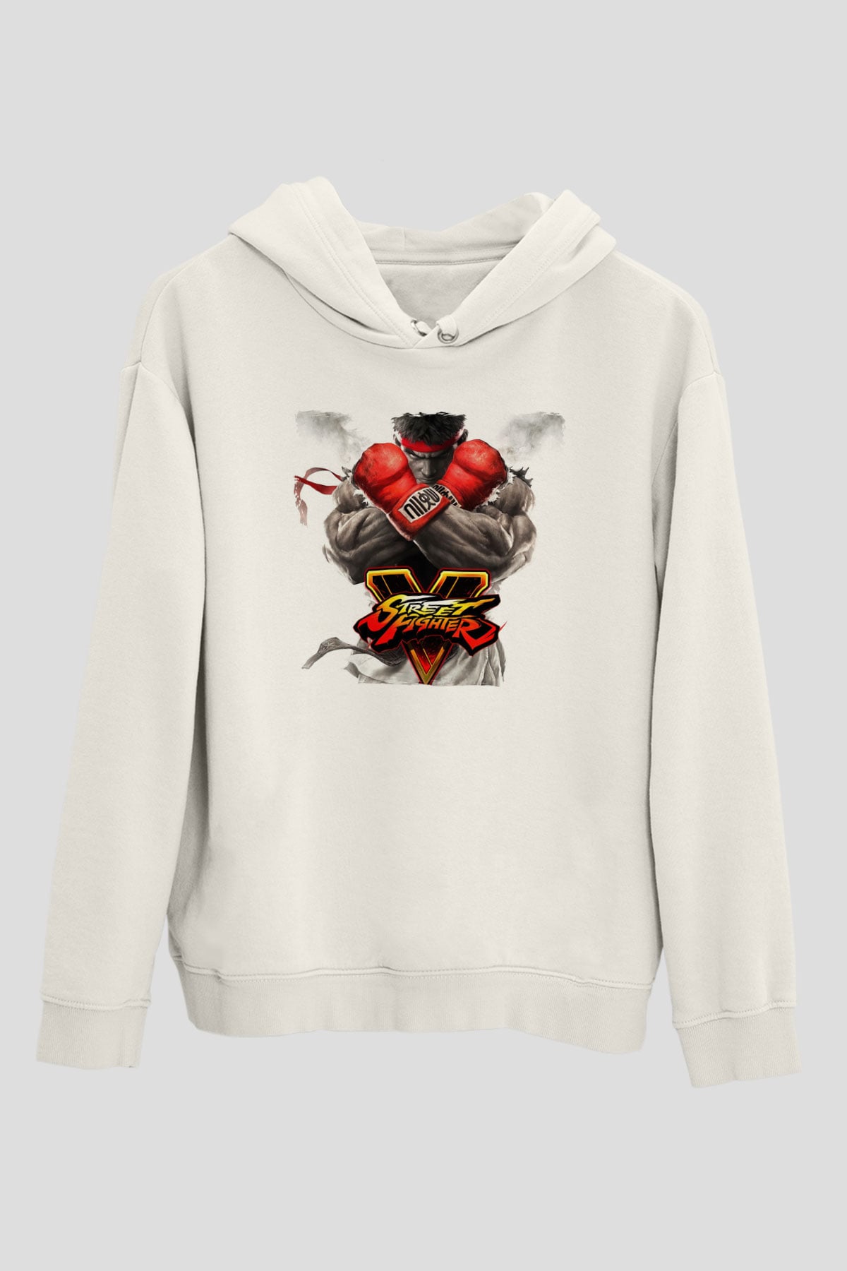 Street Fighter Beyaz Unisex Hoodie