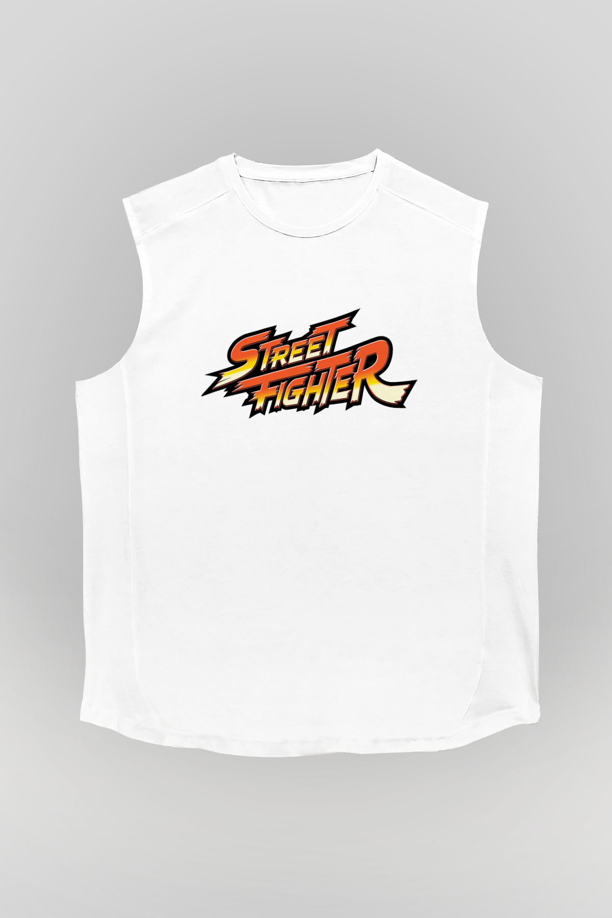 Street Fighter Beyaz Unisex Kolsuz Tişört