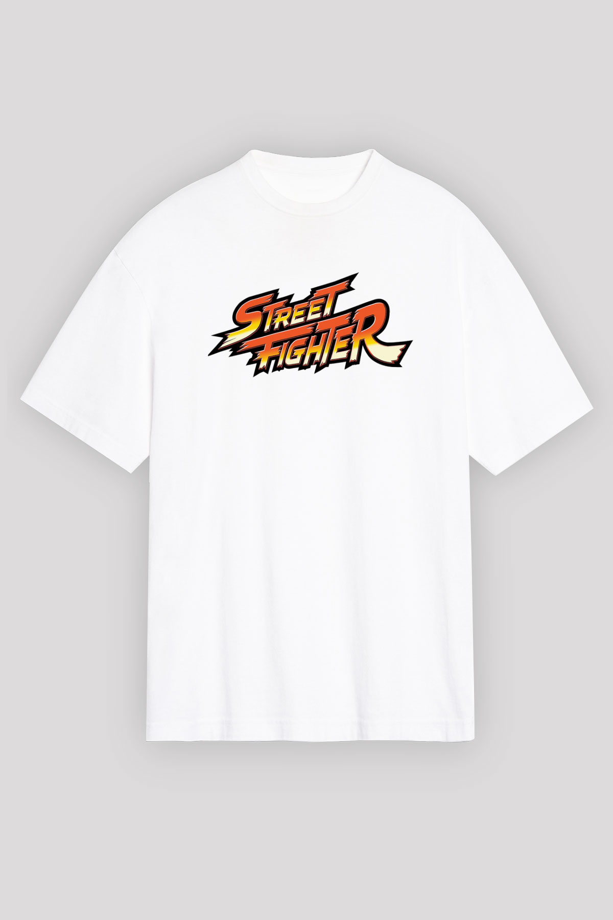 Street Fighter Beyaz Unisex Oversize Tişört T-Shirt