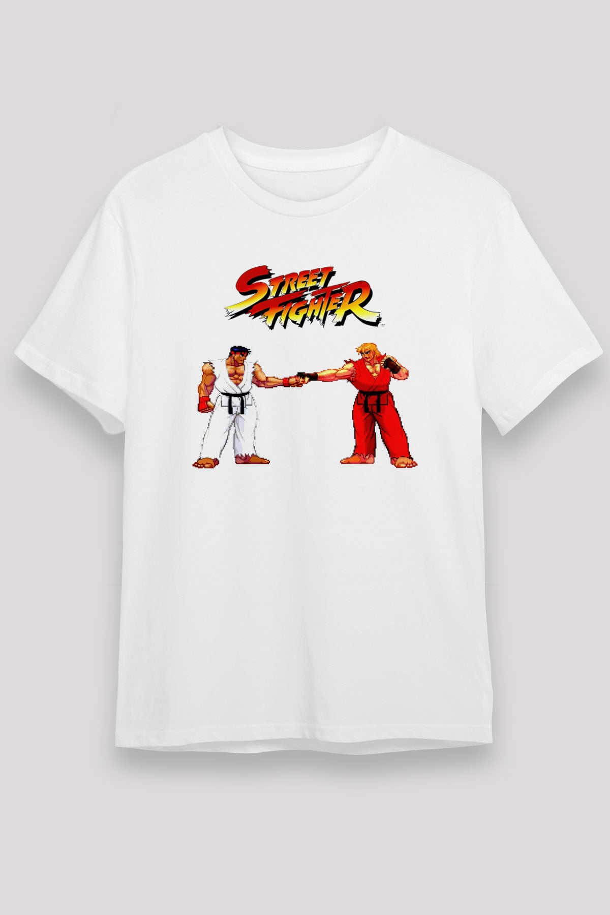 Street Fighter Beyaz Unisex Tişört