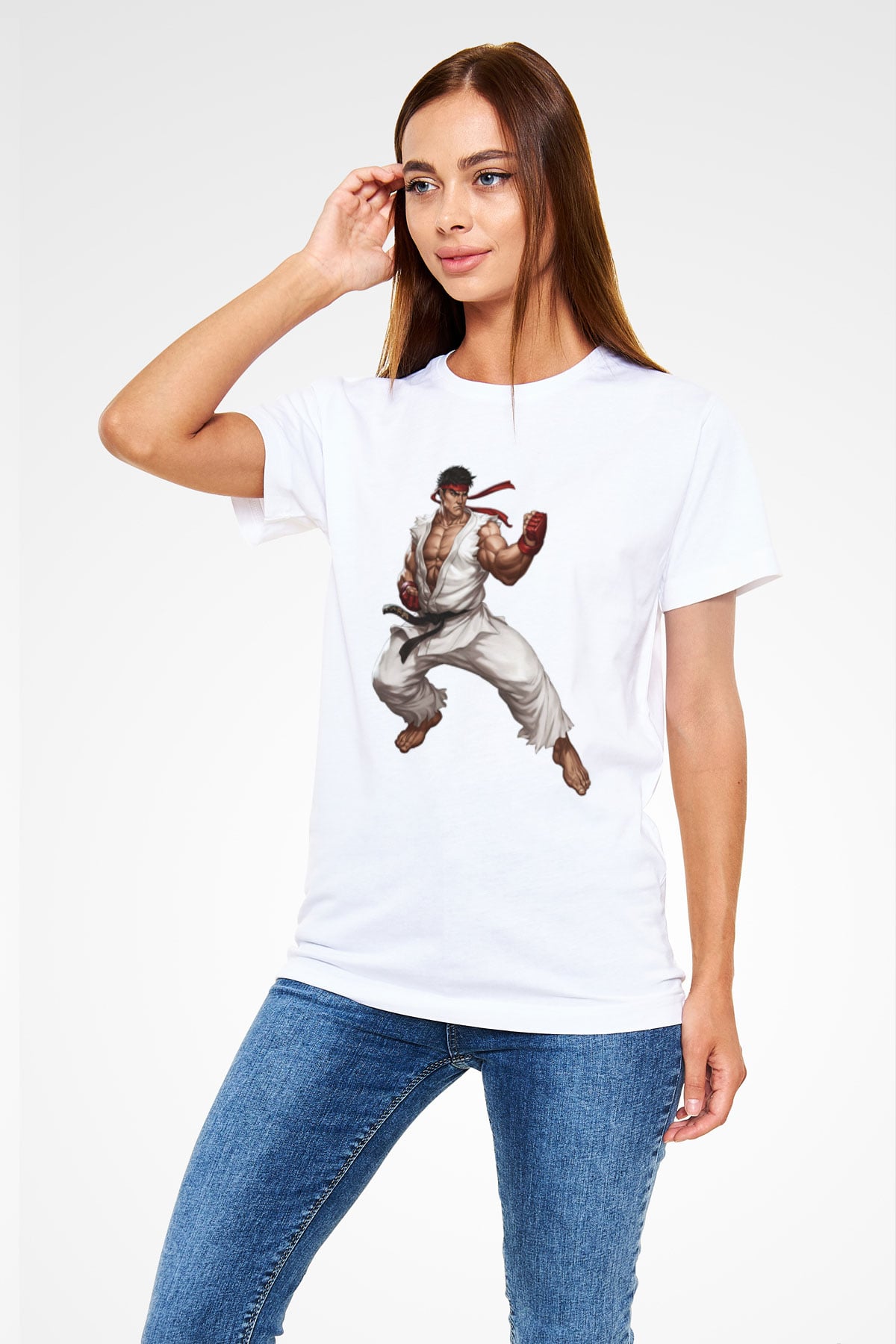 Street Fighter Beyaz Unisex Tişört T-Shirt
