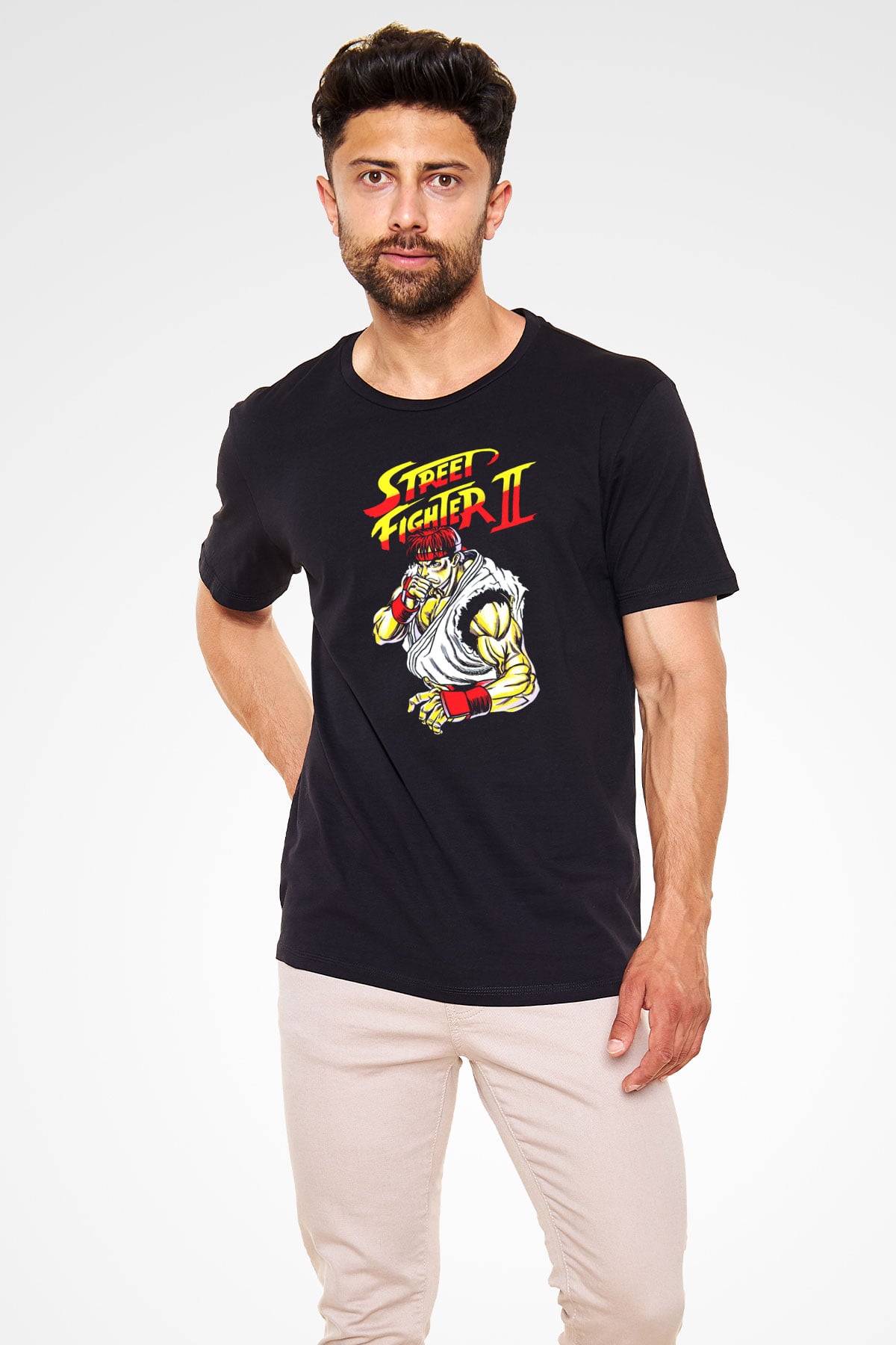 Street Fighter Siyah Unisex Tişört