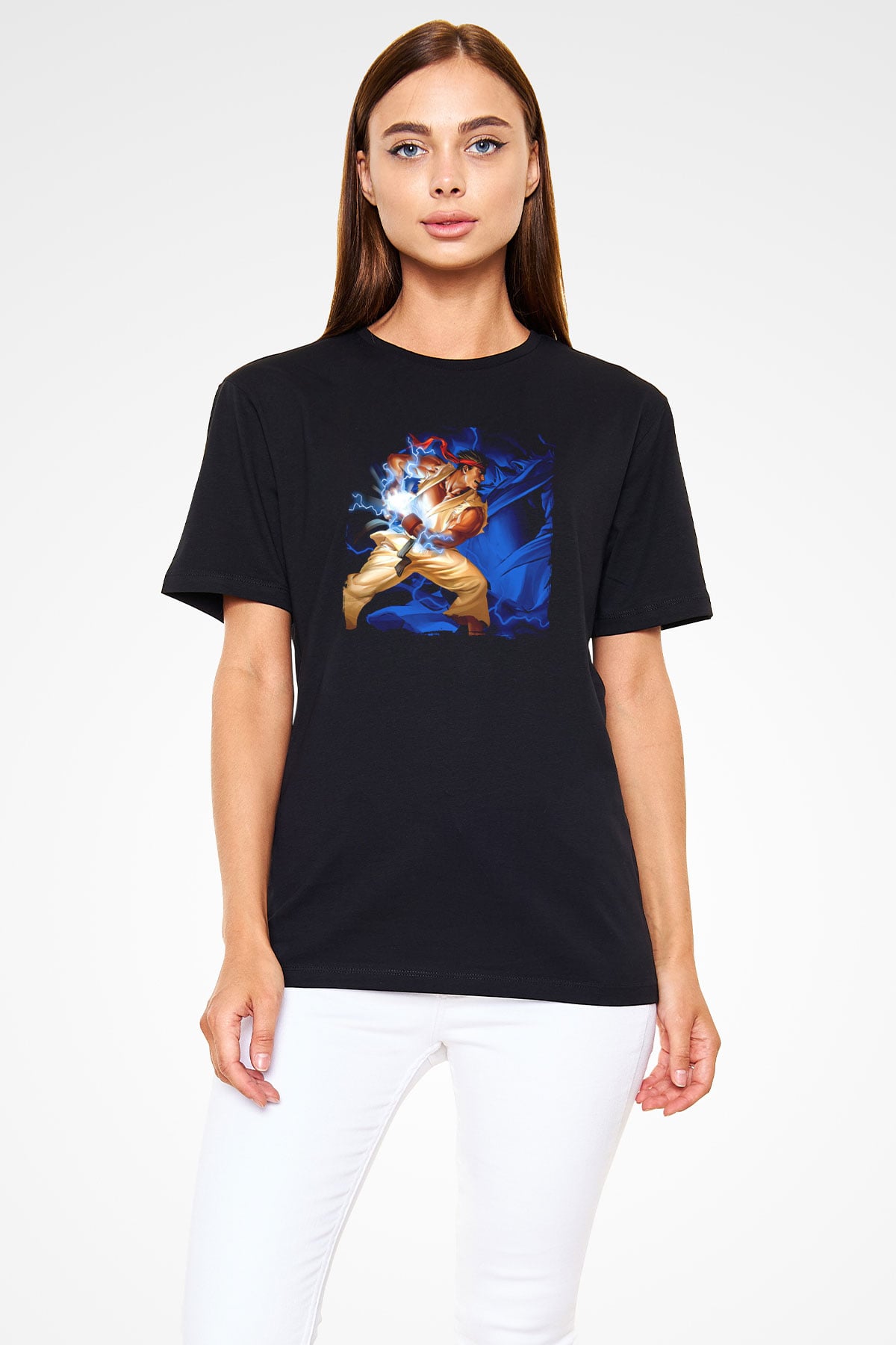 Street Fighter Siyah Unisex Tişört T-Shirt