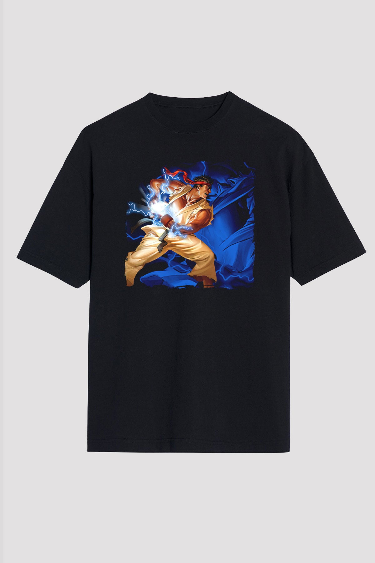 Street Fighter Siyah Oversize Tişört Oversize T-shirt