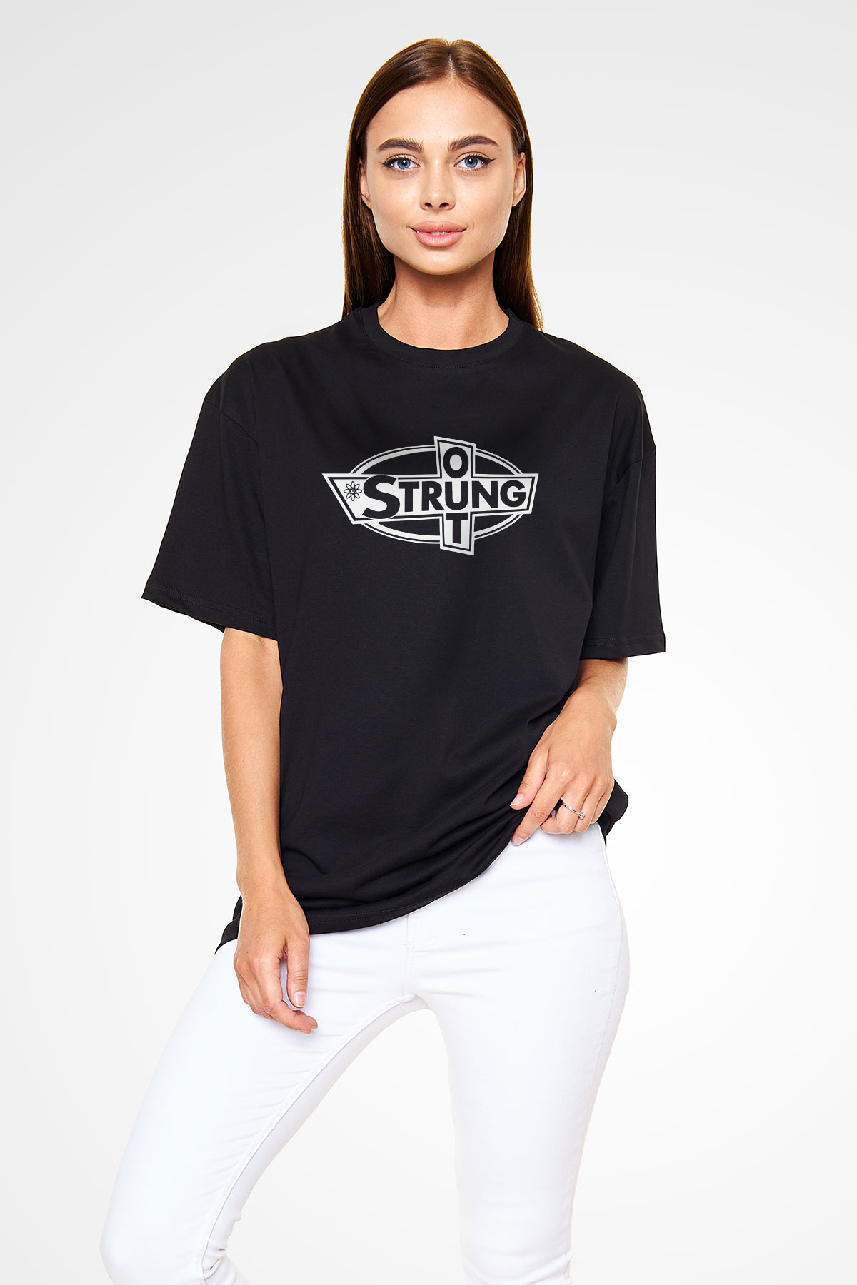 Strung Out Siyah Unisex Oversize Tişört T-Shirt