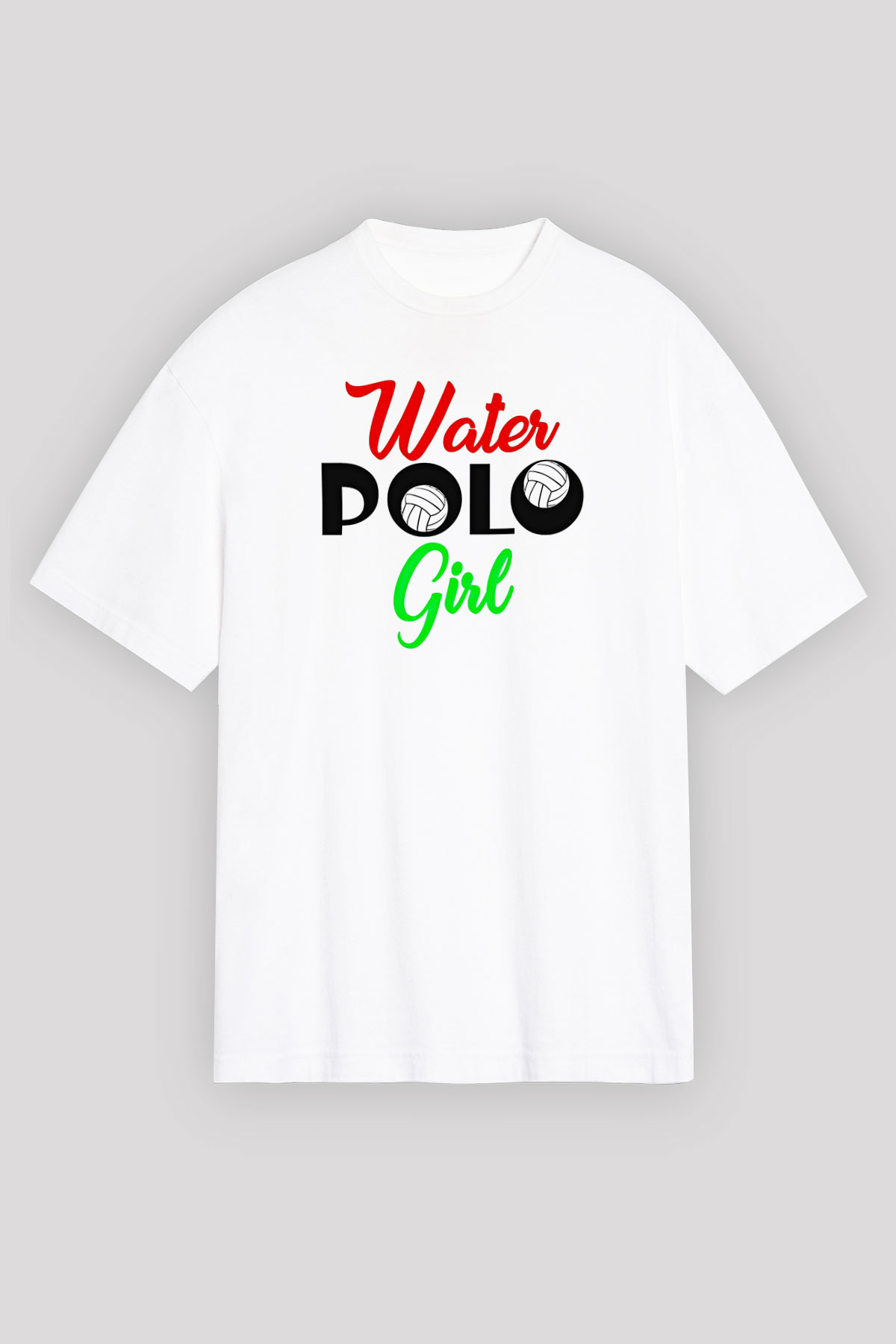 Su Topu Baskılı Unisex Beyaz Oversize Tişört - Tshirt