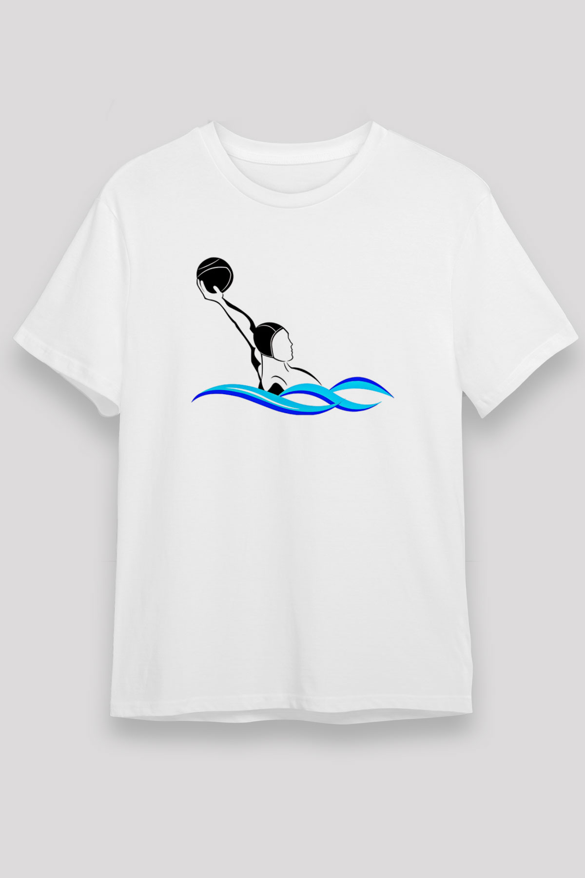 Su Topu Baskılı Unisex Beyaz Tişört - Tshirt