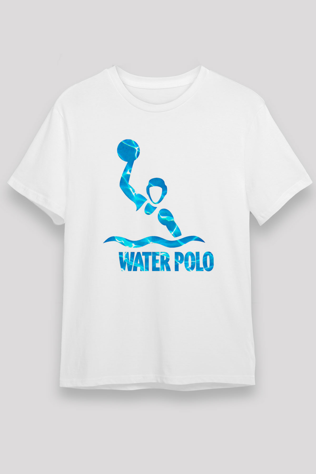 Su Topu Baskılı Unisex Beyaz Tişört - Tshirt