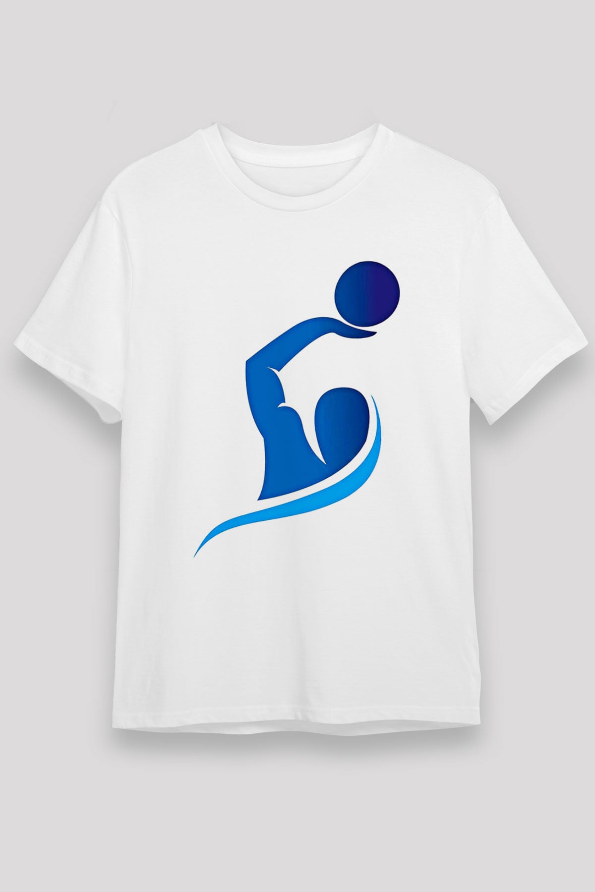 Su Topu Baskılı Unisex Beyaz Tişört - Tshirt