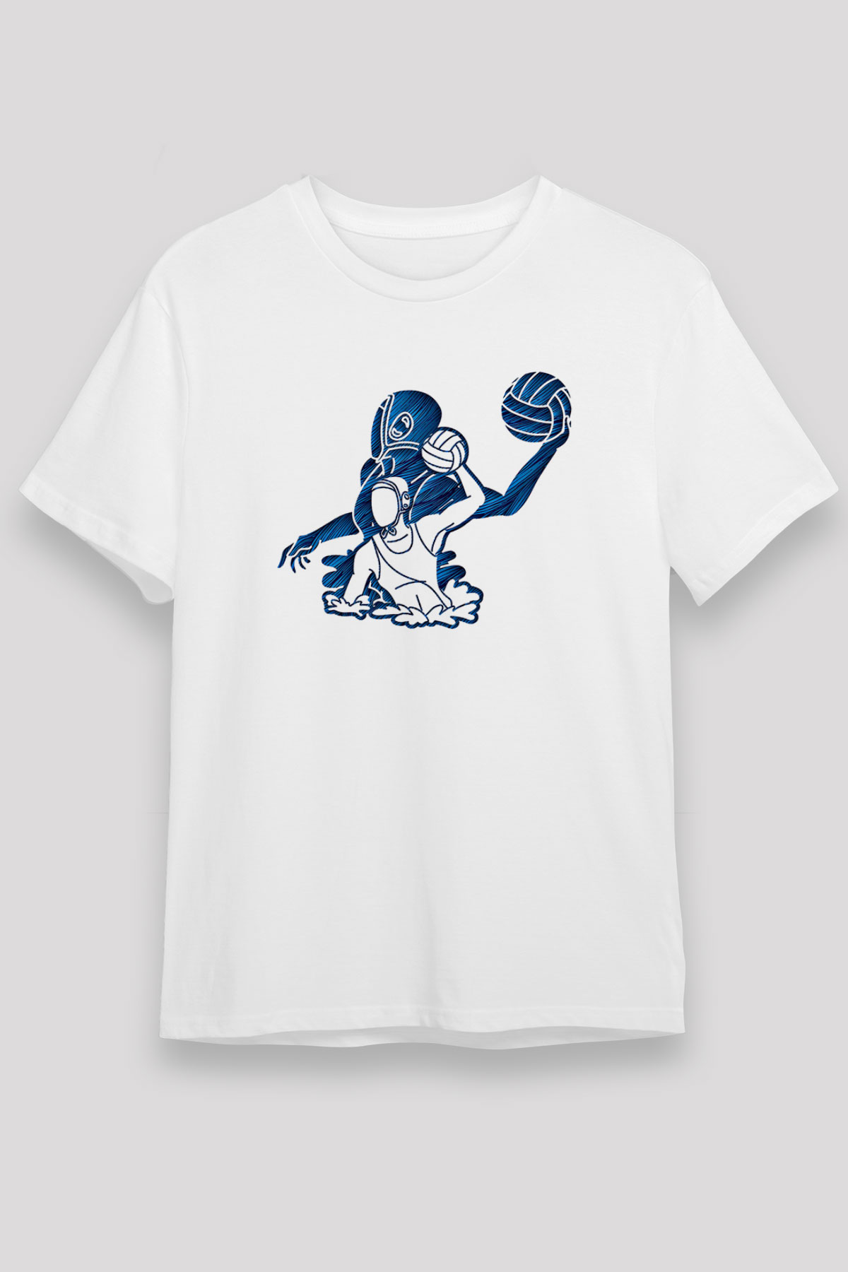 Su Topu Baskılı Unisex Beyaz Tişört - Tshirt