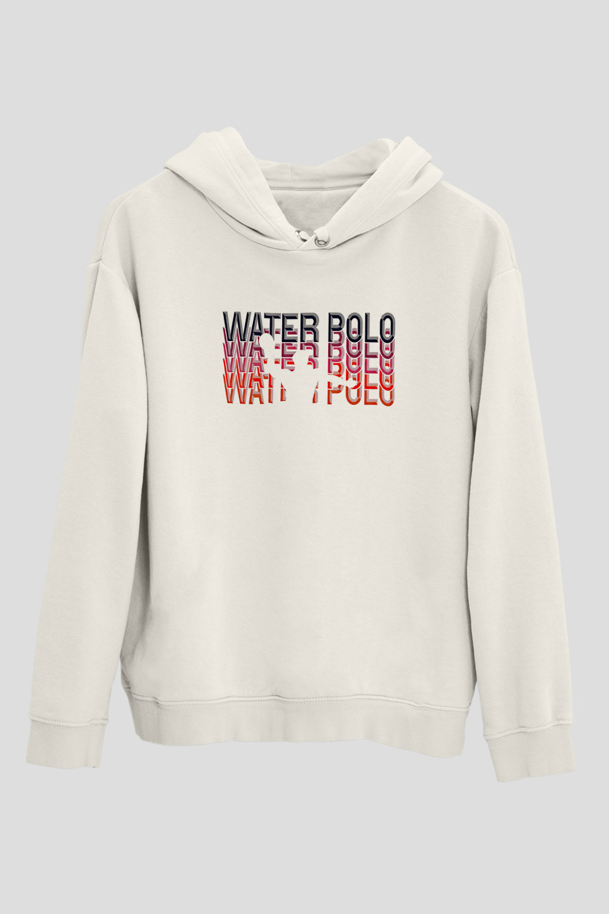 Su Topu Baskılı Unisex Ekru Hoodie