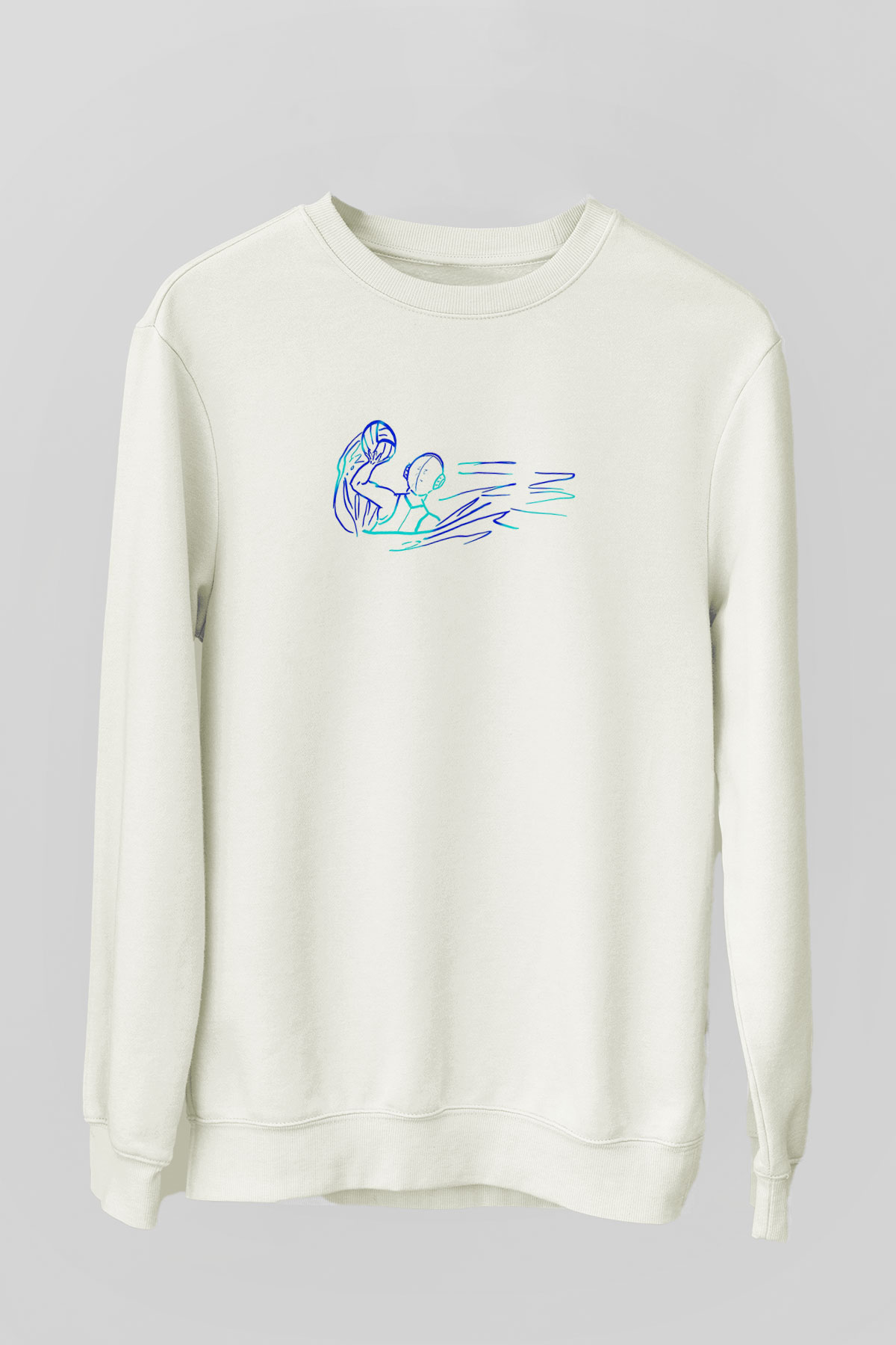Su Topu Baskılı Unisex Ekru Sweatshirt