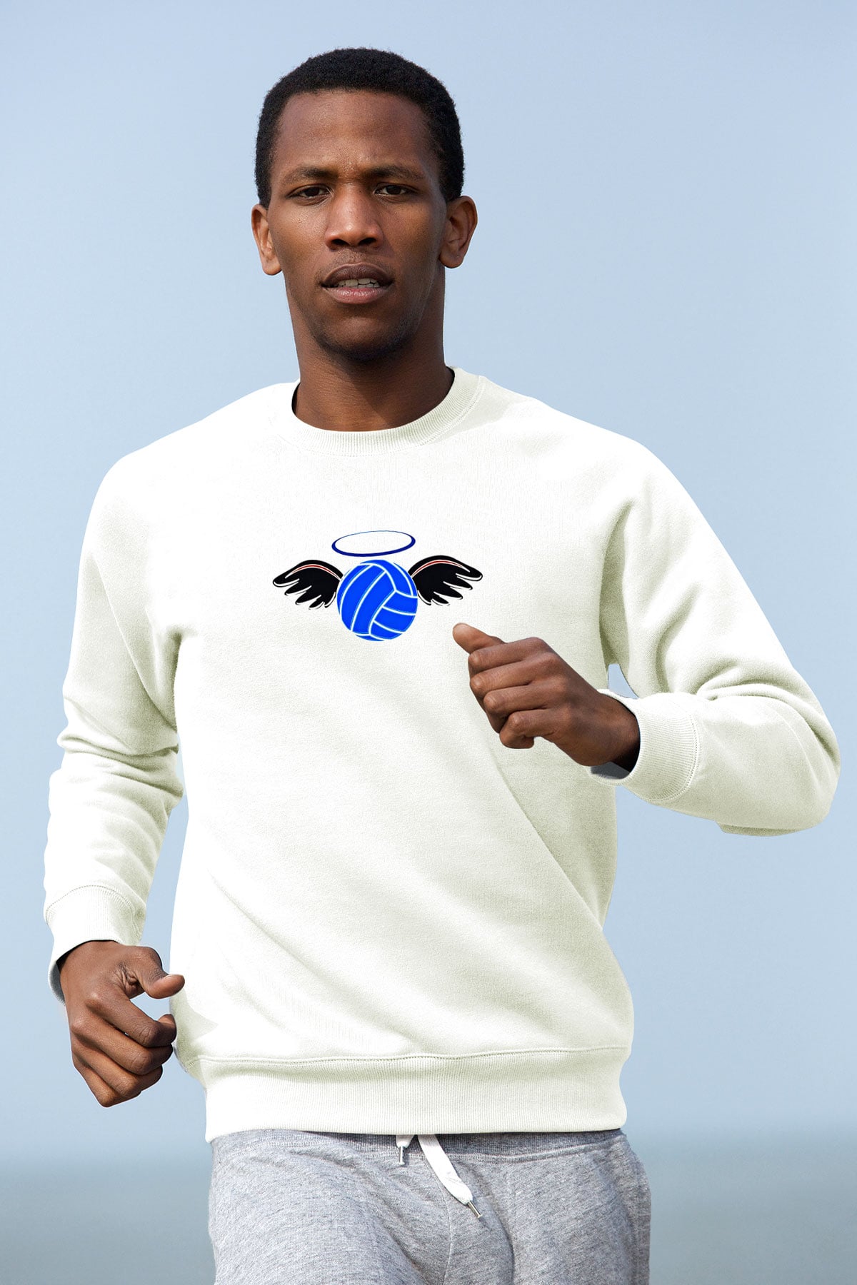Su Topu Baskılı Unisex Ekru Sweatshirt