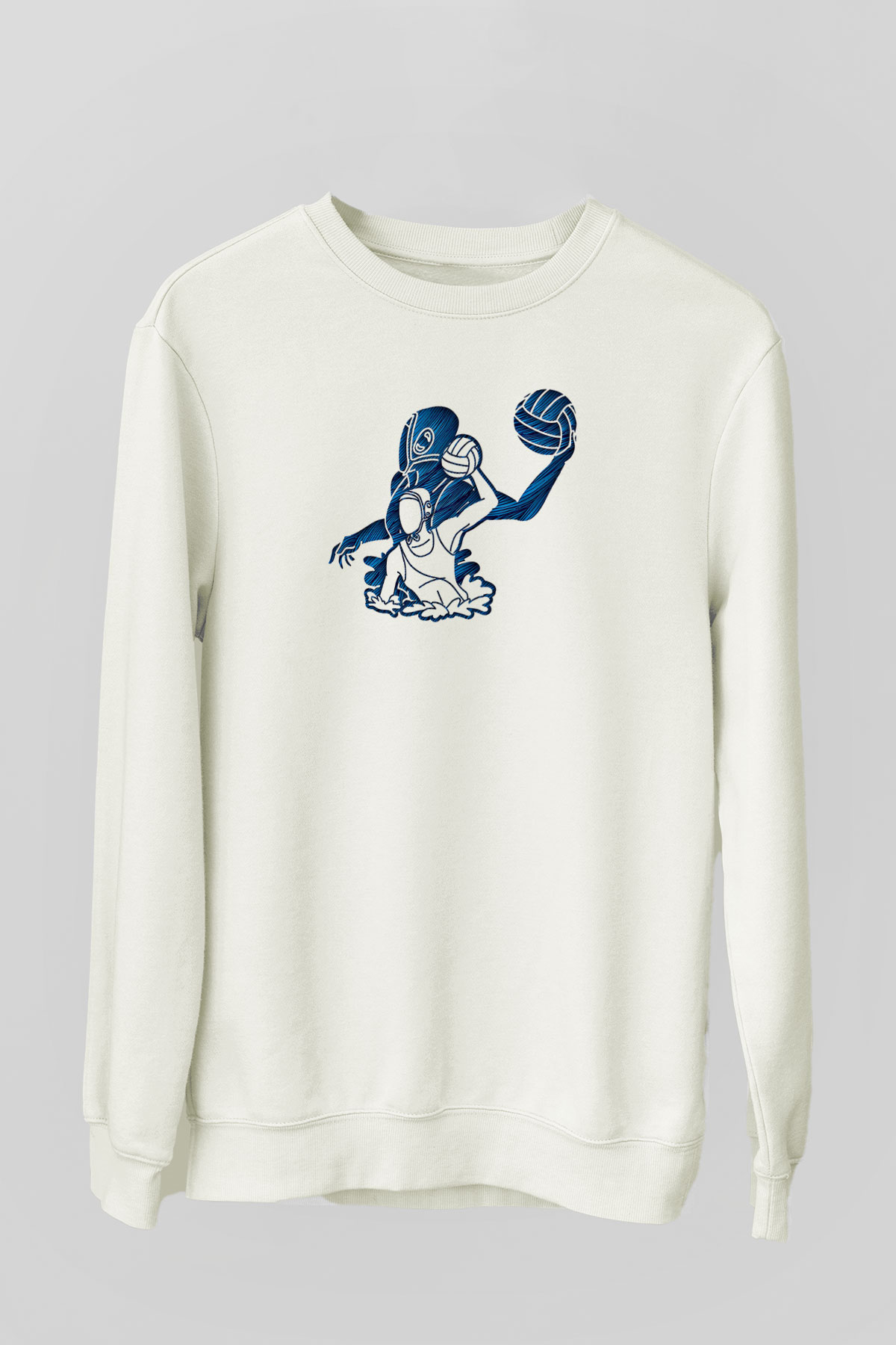 Su Topu Baskılı Unisex Ekru Sweatshirt