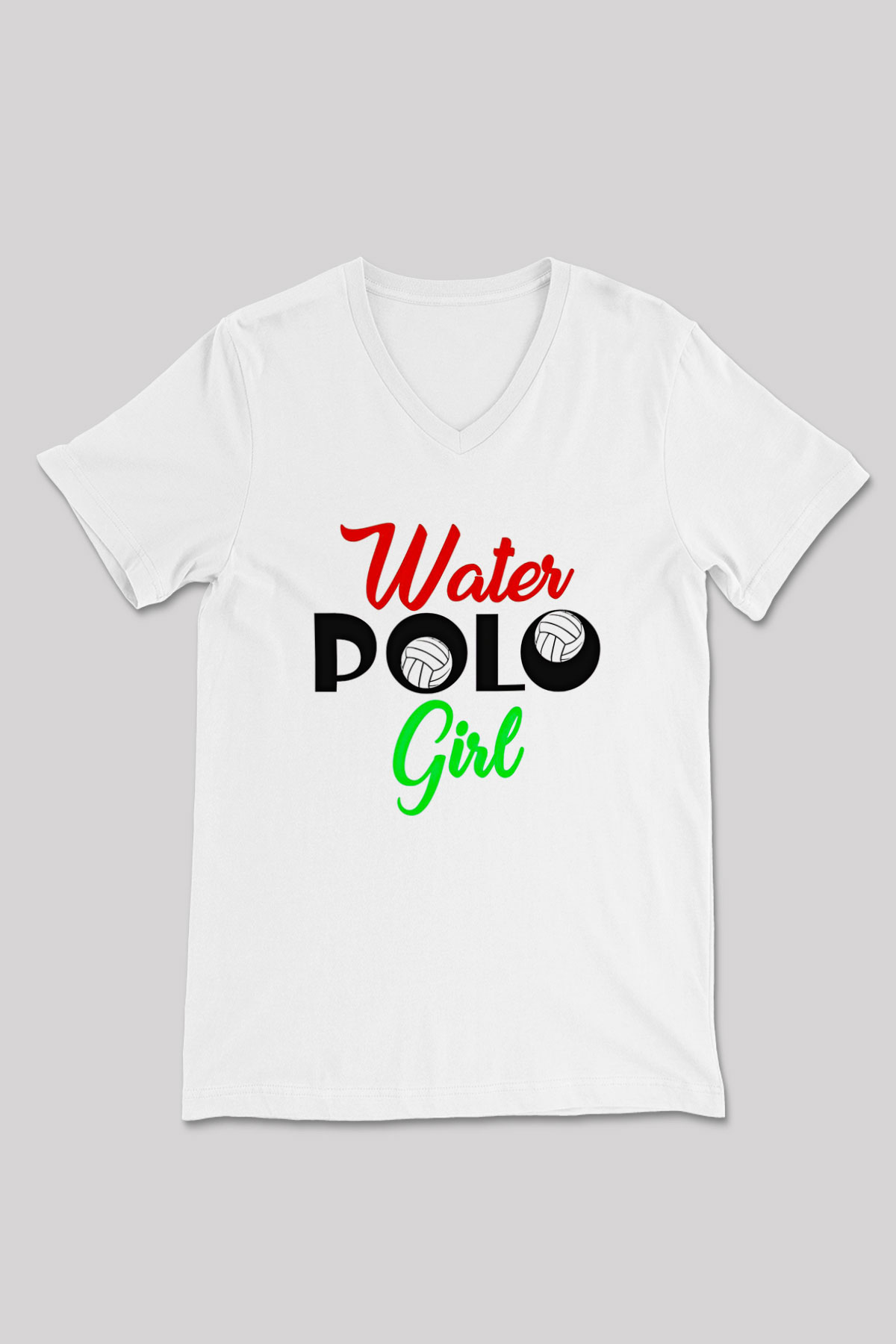 Su Topu Baskılı Unisex V Yaka Tişört - Tshirt