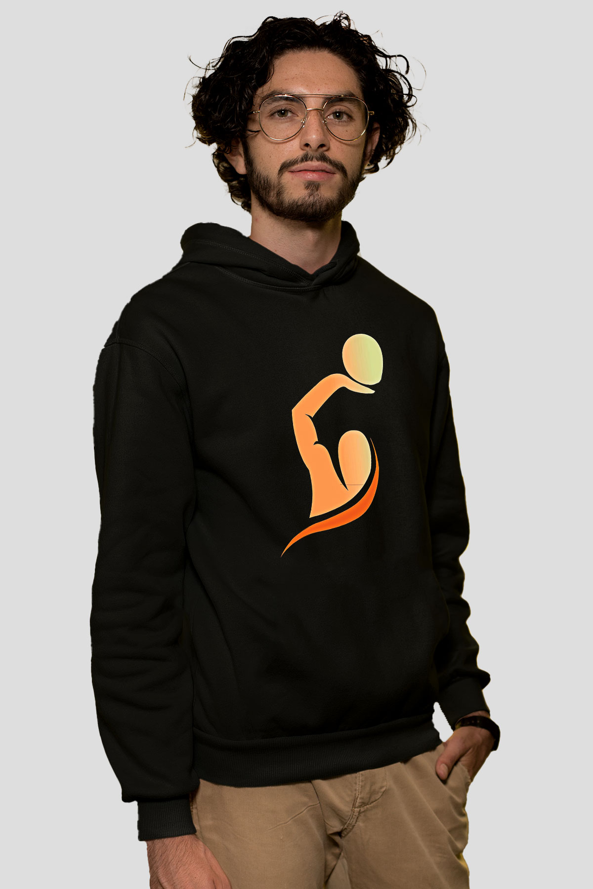 Su Topu - Water Polo Baskılı Unisex Siyah Kapüşonlu Sweatshirt