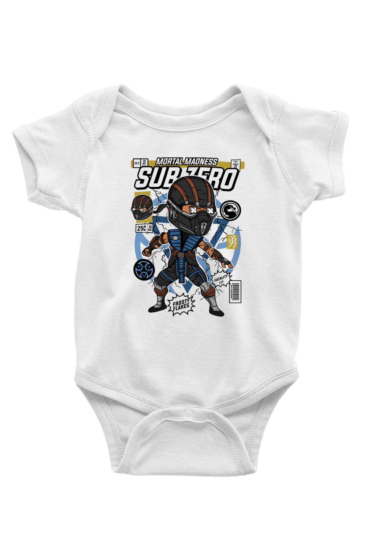Sub Zero Baskılı Unisex Beyaz Bebek Body - Zıbın