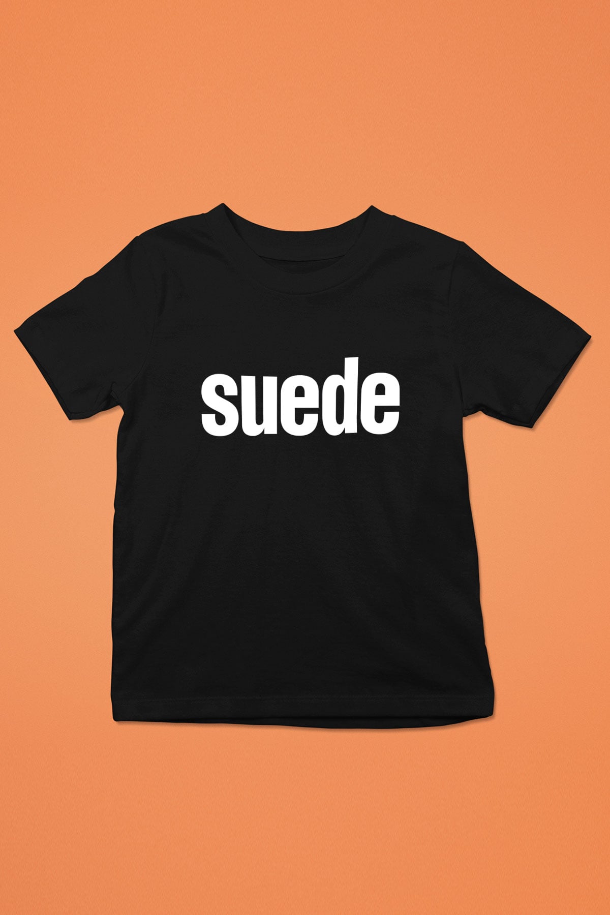 Suede Baskılı Unisex Siyah Çocuk Tişört - Tshirt