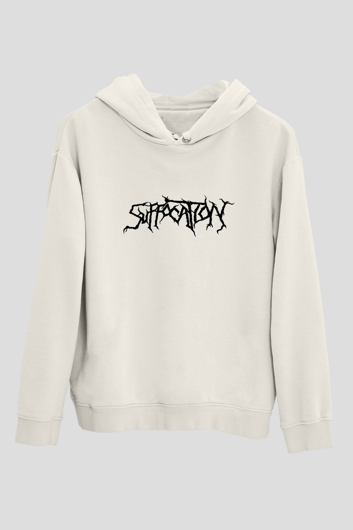 Suffocation Beyaz Unisex Kapşonlu Sweatshirt