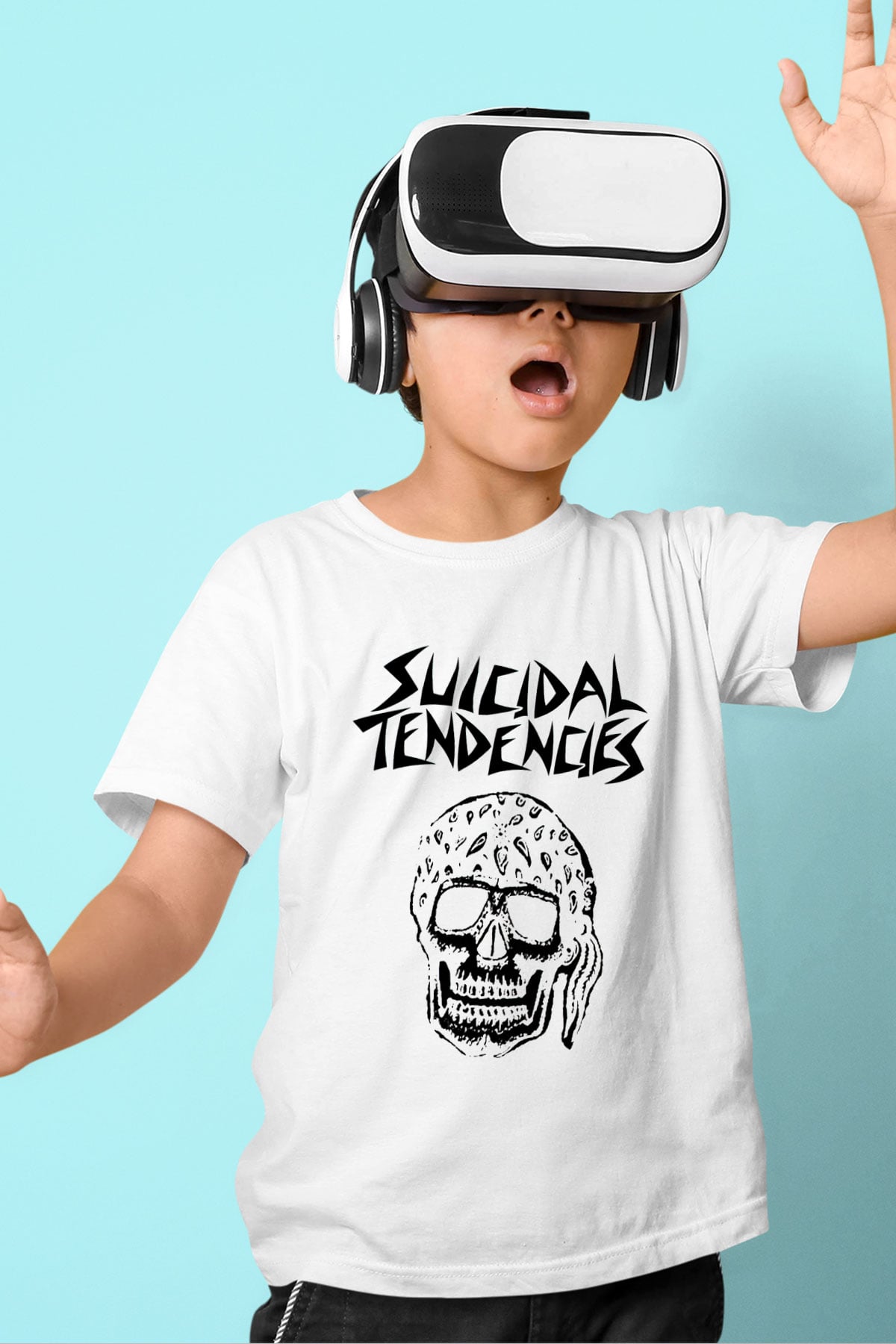 Suicidal Tendencies Baskılı Beyaz Unisex Çocuk Tişört