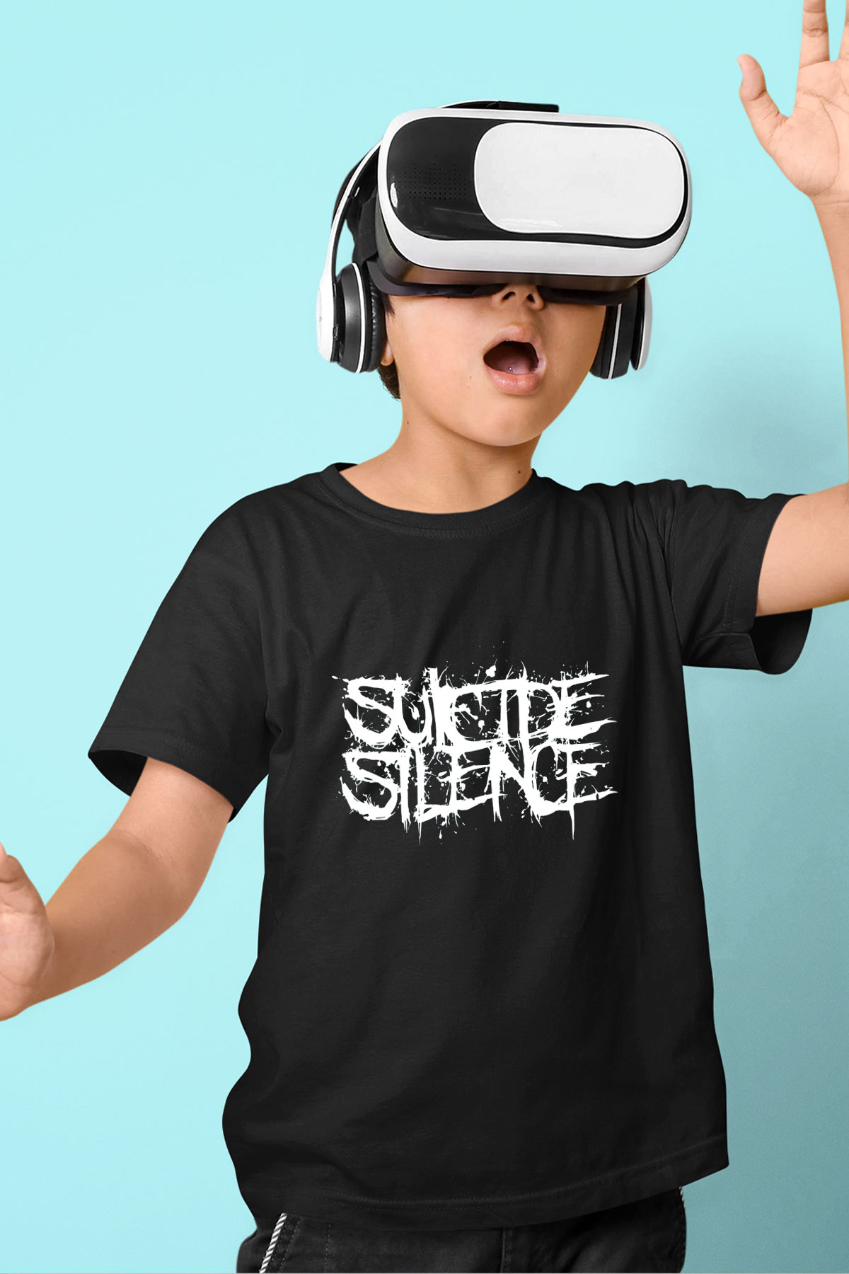 Suicide Silence Baskılı Siyah Unisex Çocuk Tişört