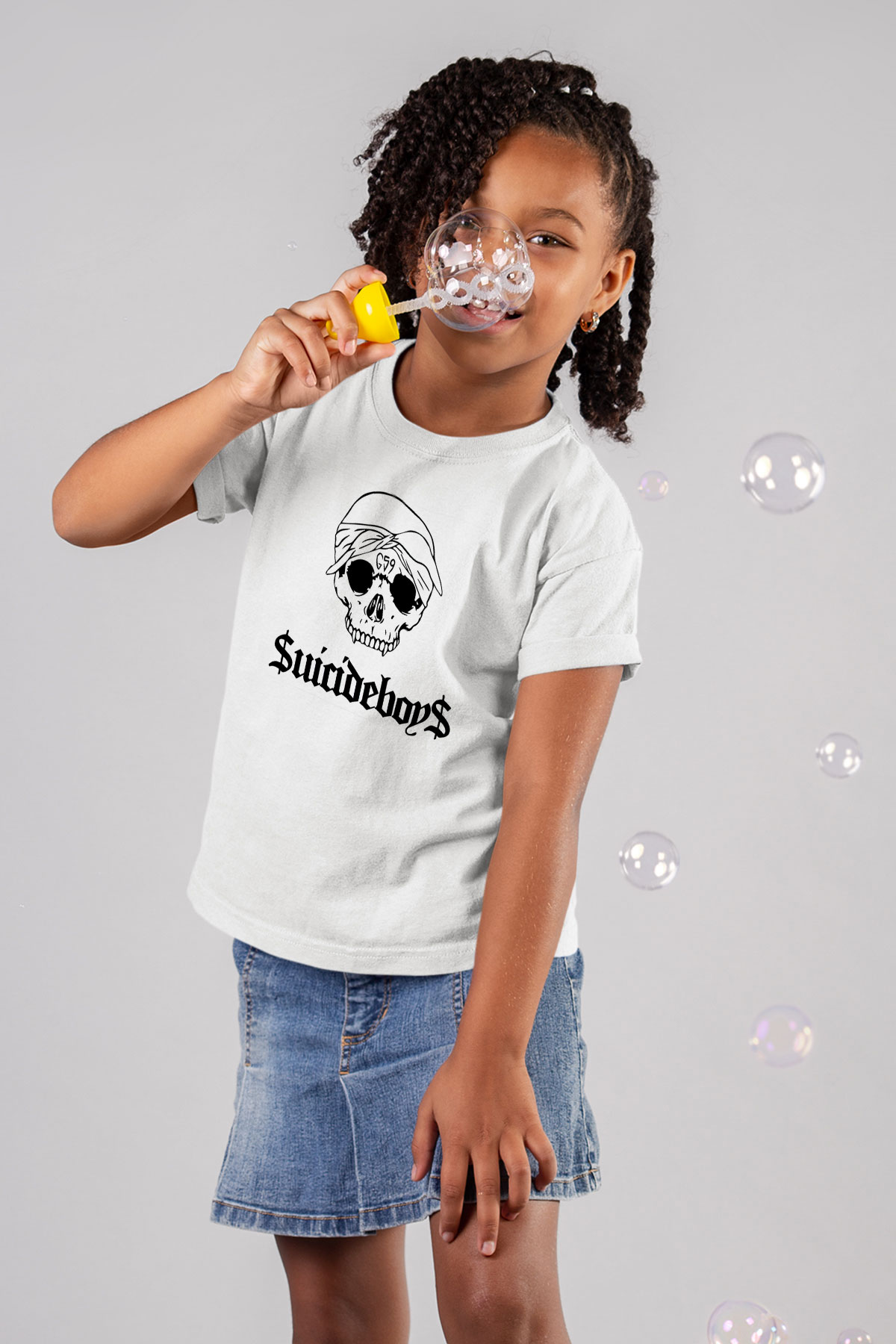 Suicideboys - $uicideboy$ Baskılı Beyaz Unisex Beyaz Çocuk Tişört - Tshirt