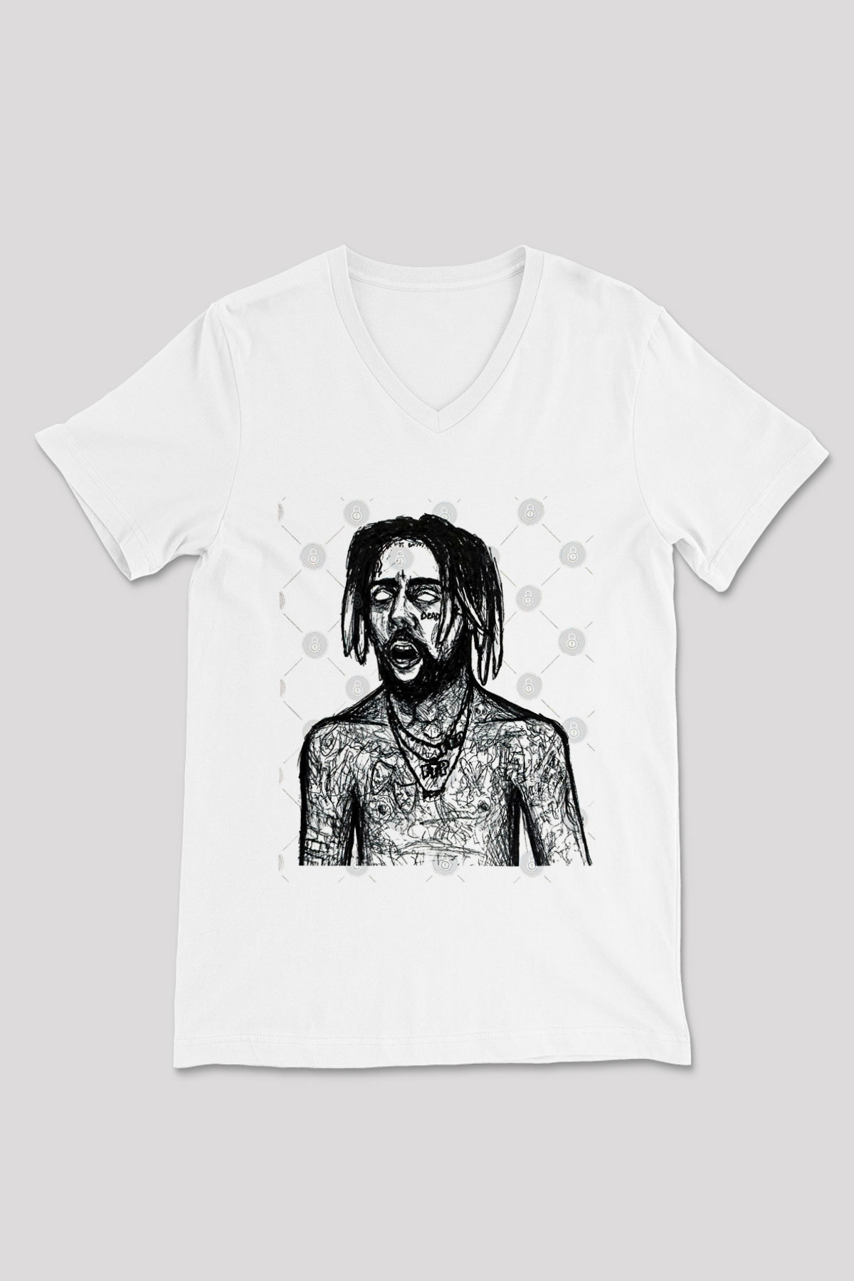 Suicideboys - $uicideboy$ Baskılı Beyaz Unisex V Yaka Tişört - Tshirt