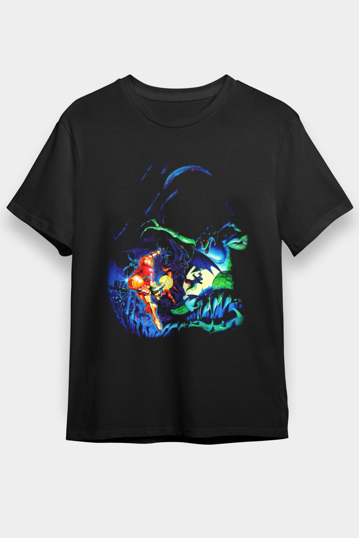 Super Metroid Cartridge Art Siyah Unisex Tişört