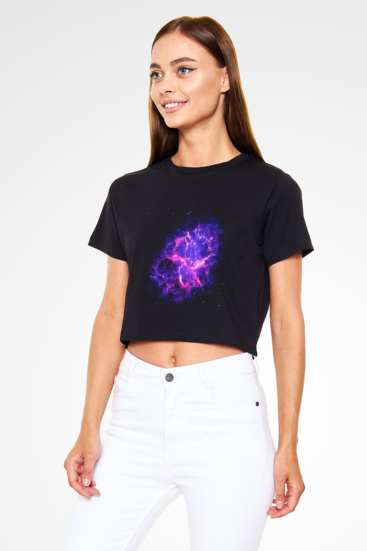 Süpernova Siyah Crop Top Tişört