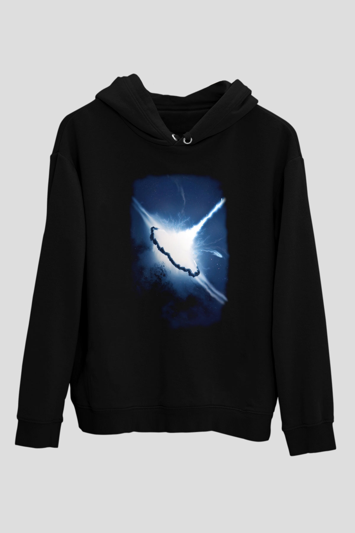 Süpernova Siyah Unisex Hoodie