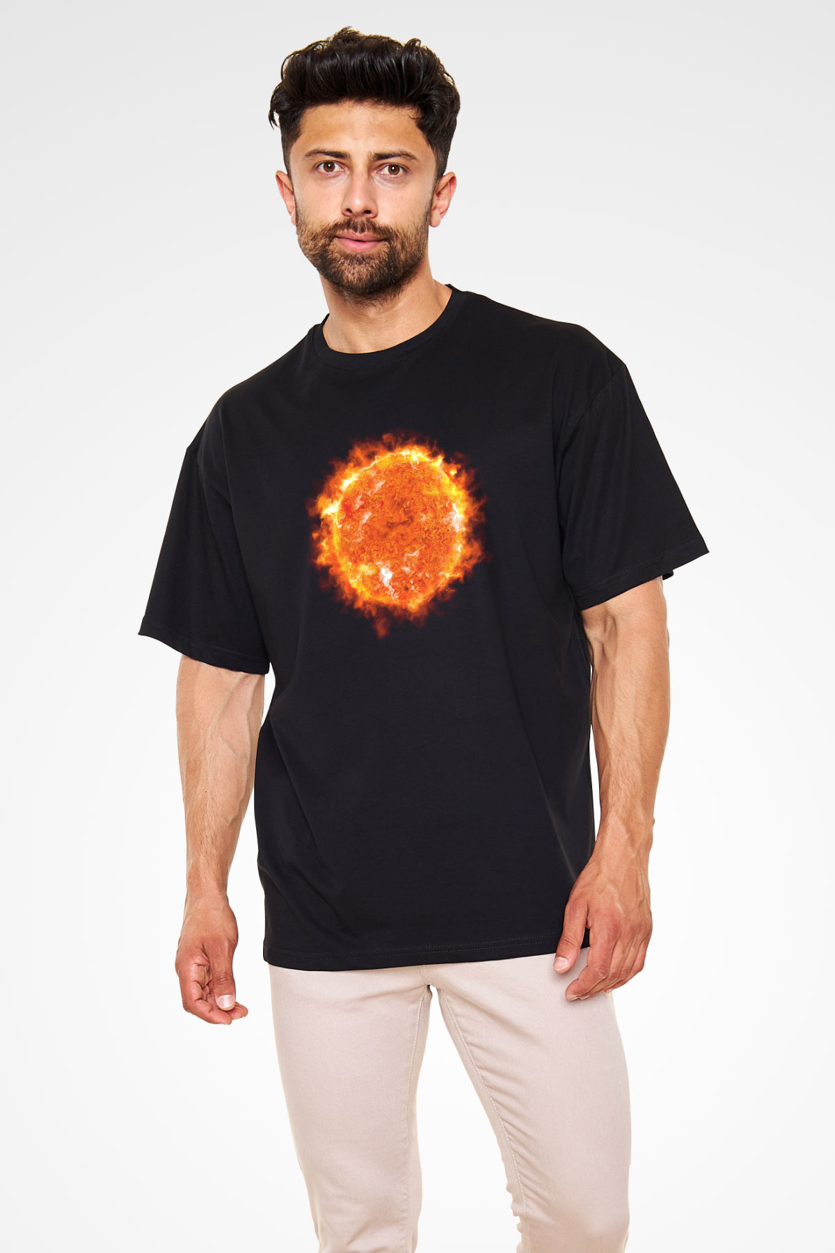 Süpernova Siyah Oversize Tişört Oversize T-shirt - TişörtFabrikası