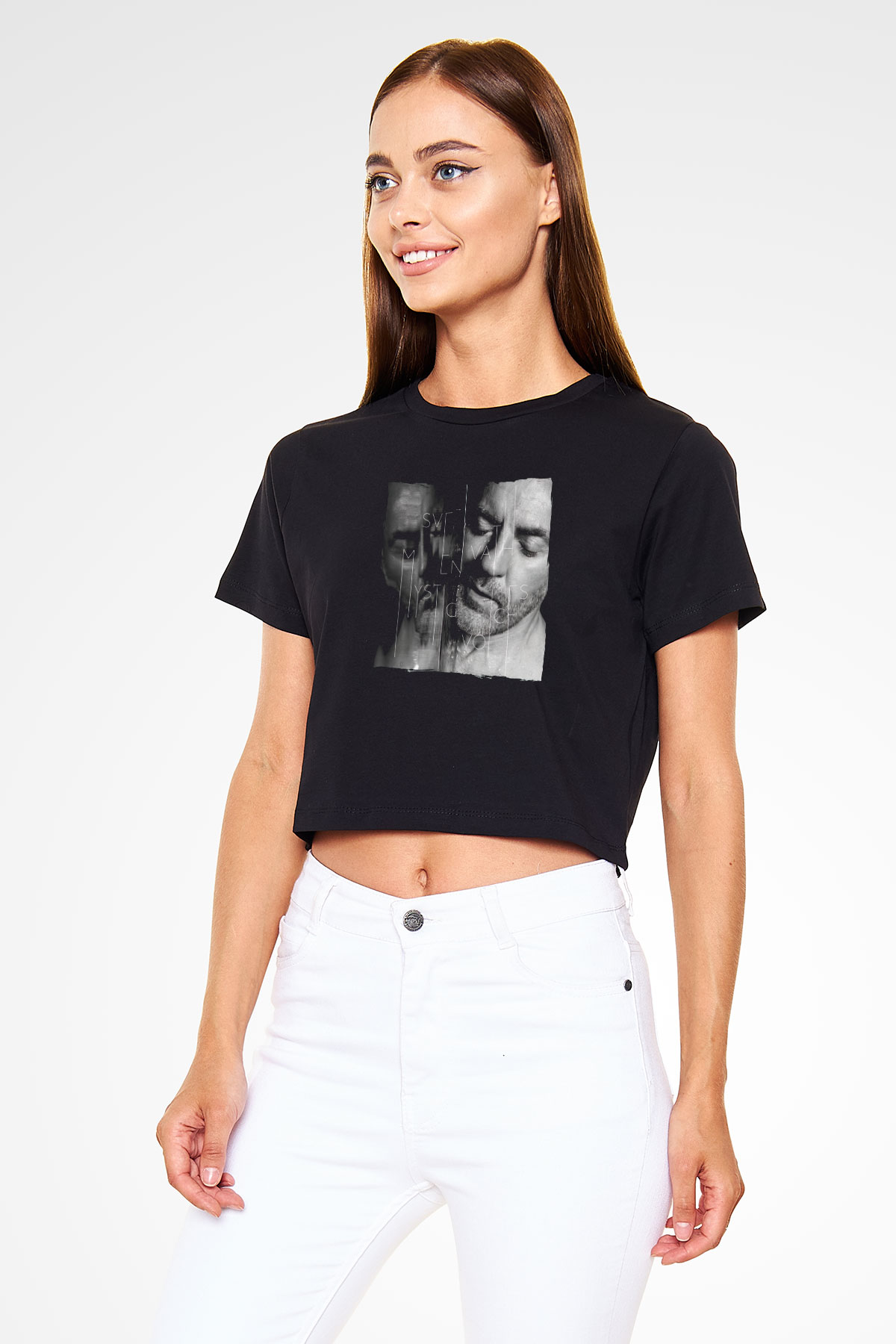 Sven Vath Siyah  Crop Top Tişört