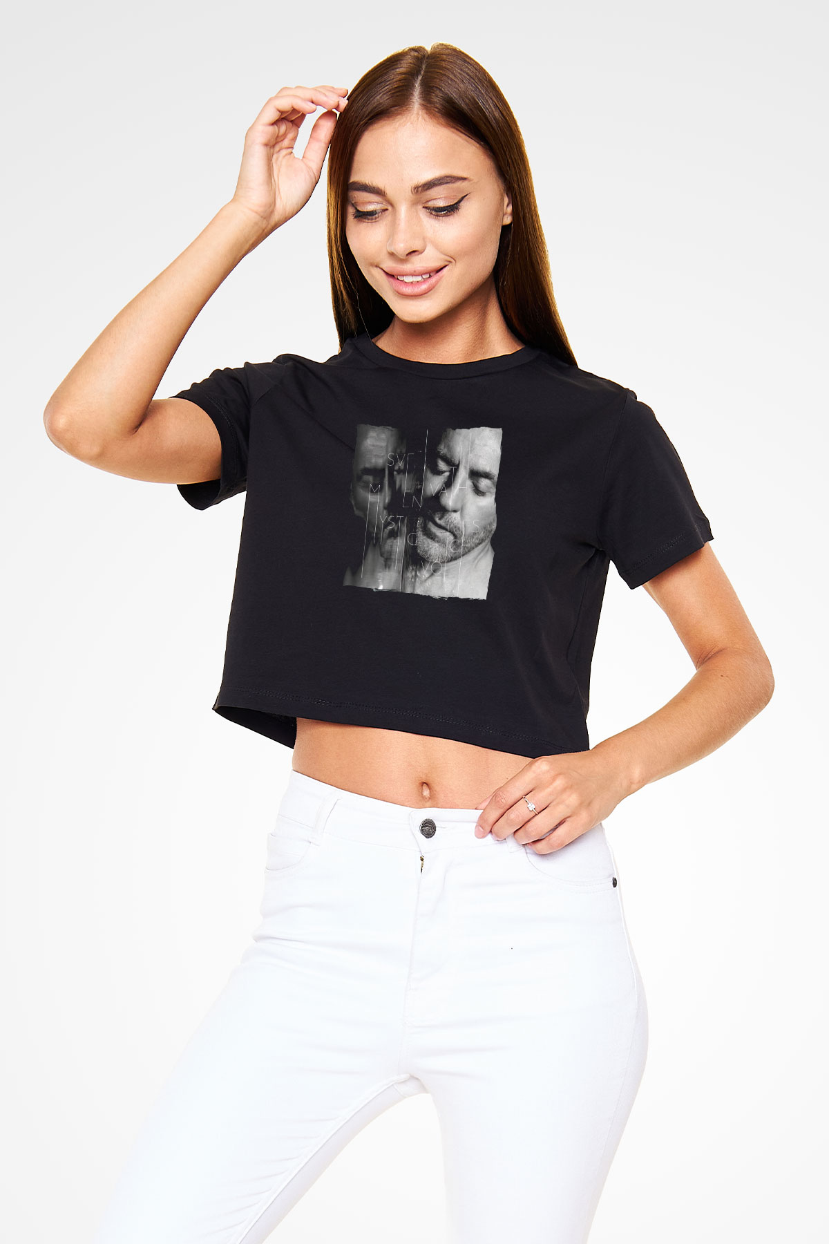 Sven Vath Siyah  Crop Top Tişört