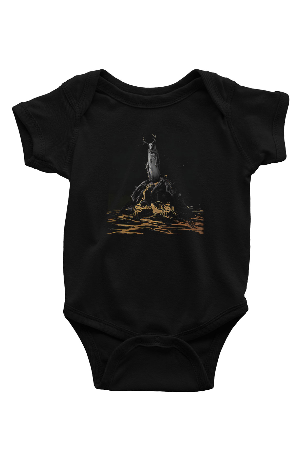 Swallow The Sun Baskılı Unisex Siyah Bebek Body - Zıbın