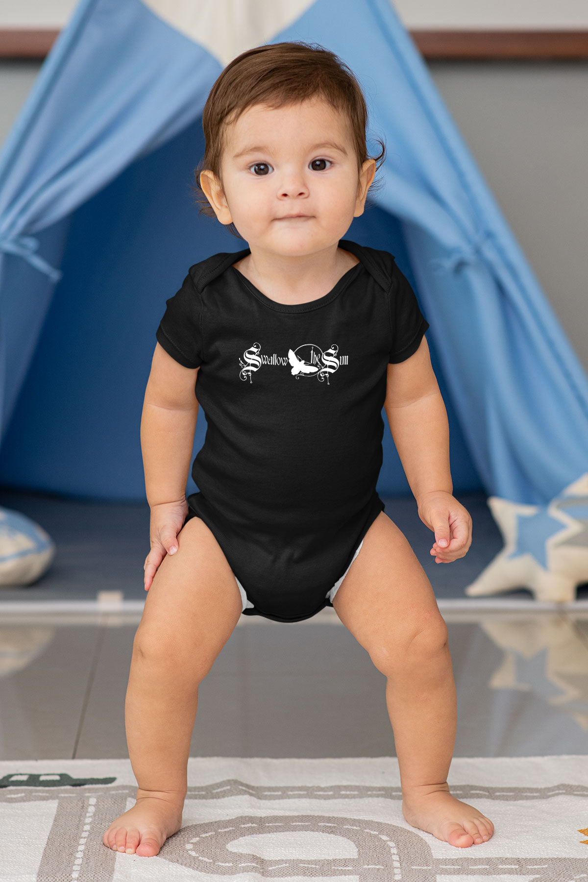 Swallow The Sun Baskılı Unisex Siyah Bebek Body - Zıbın