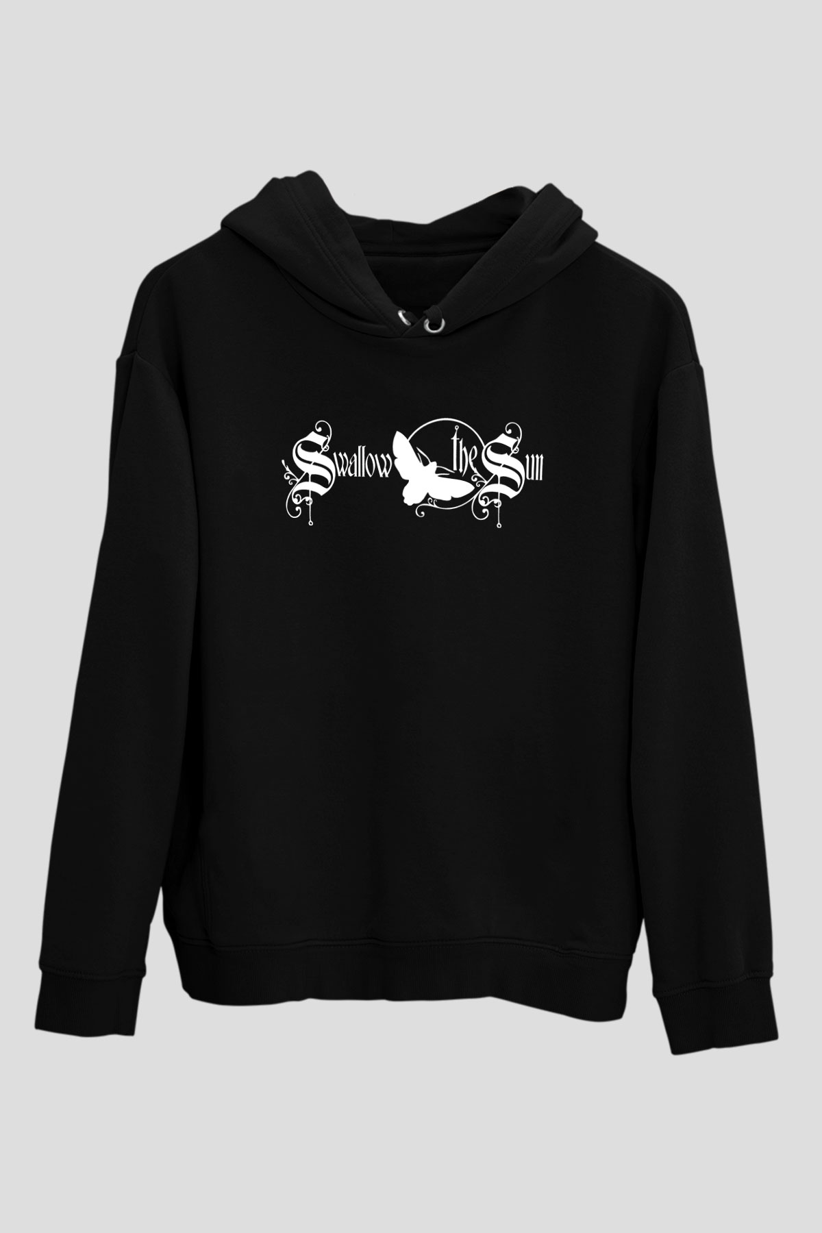 Swallow The Sun Baskılı Unisex Siyah Kapüşonlu Sweatshirt