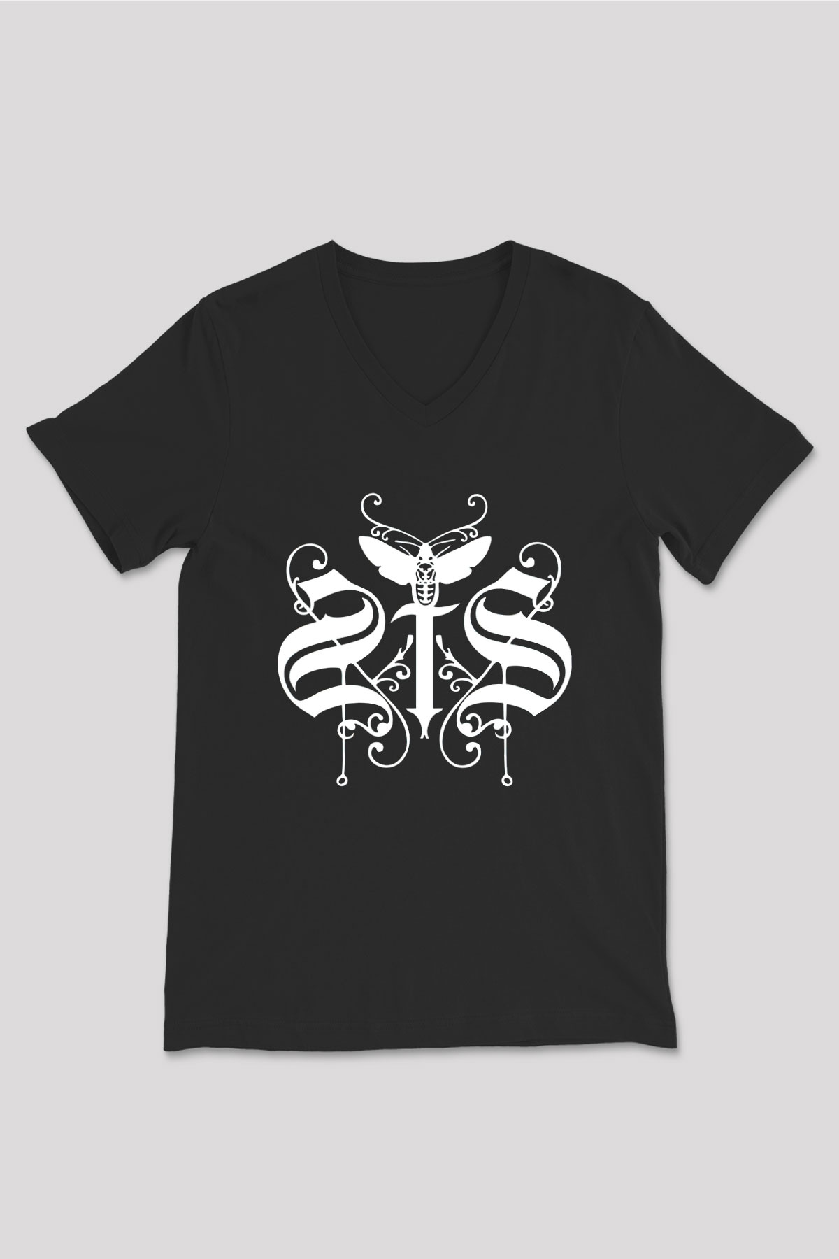 Swallow The Sun Baskılı Unisex Siyah V Yaka Tişört - Tshirt