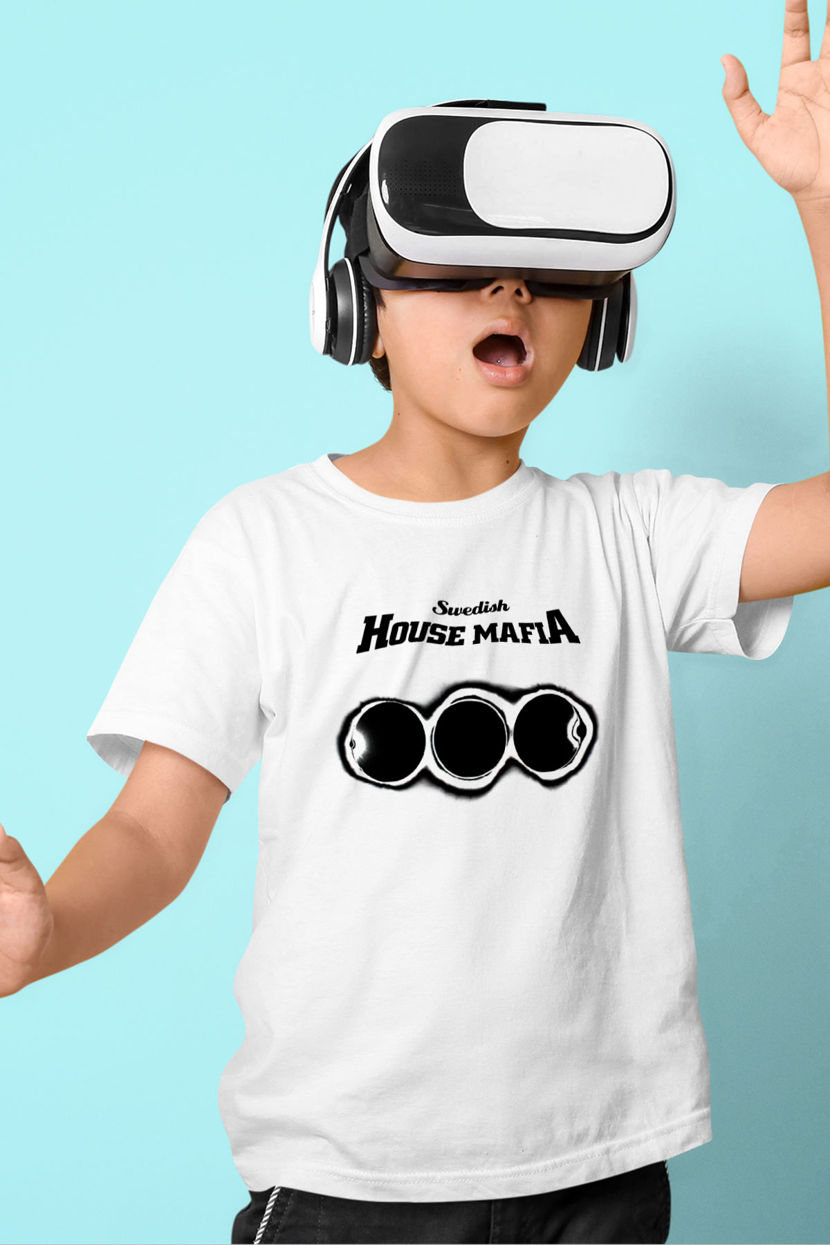 Swedish House Mafia Baskılı Beyaz Unisex Çocuk Tişört