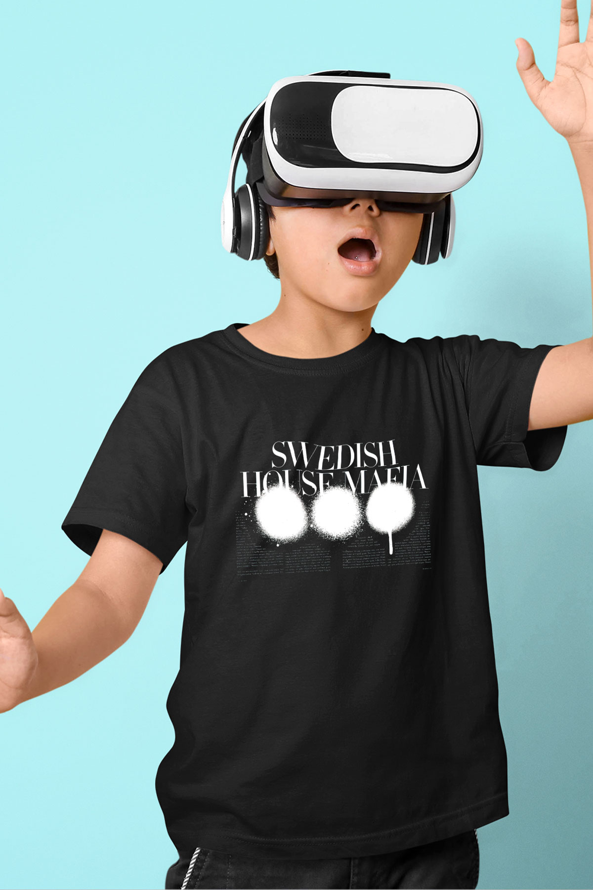 Swedish House Mafia Baskılı Siyah Unisex Çocuk Tişört