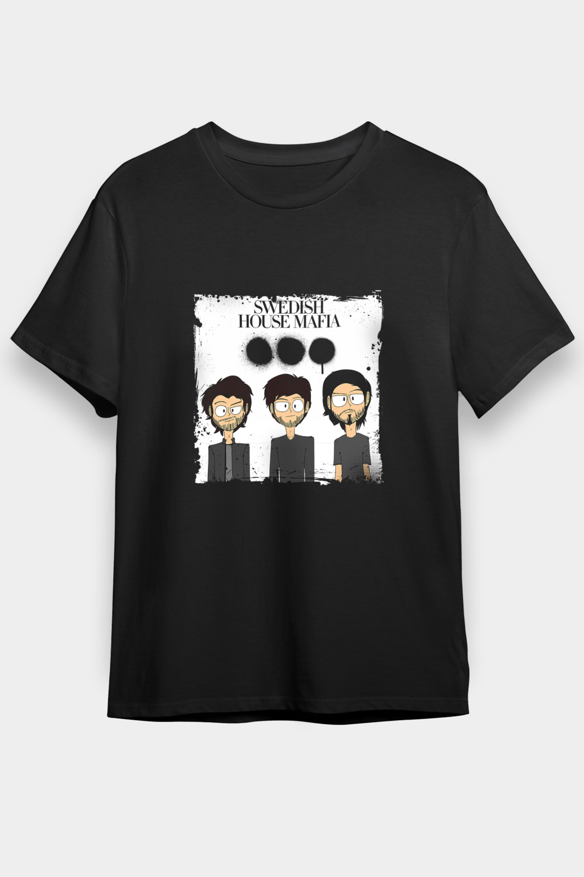 Swedish House Mafia Baskılı Unisex Siyah Tişört
