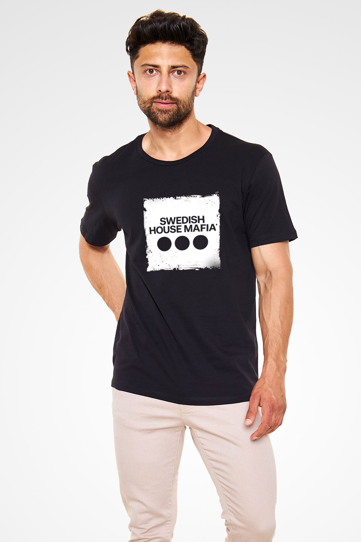 Swedish House Mafia Baskılı Unisex Siyah Tişört