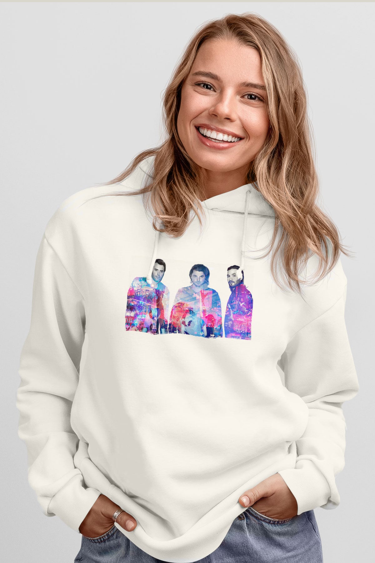 Swedish House Mafia Beyaz Unisex Kapüşonlu Sweatshirt